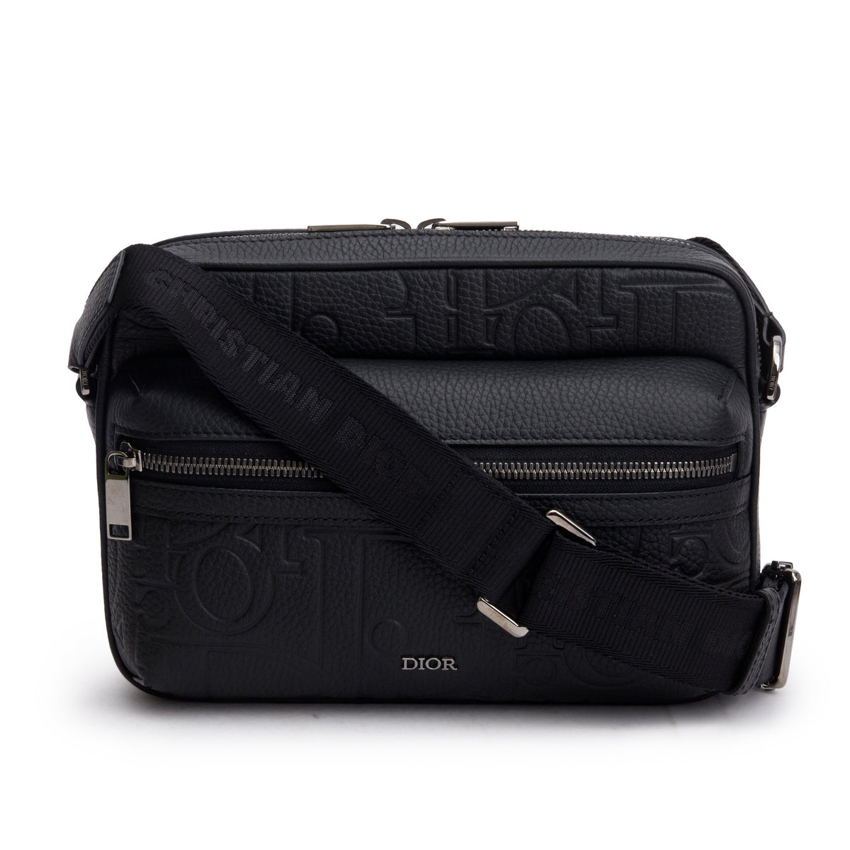 バッグ christianDior Christian Dior 2024 Black Leather Rider 2.0 Zipped Messenger Bag w