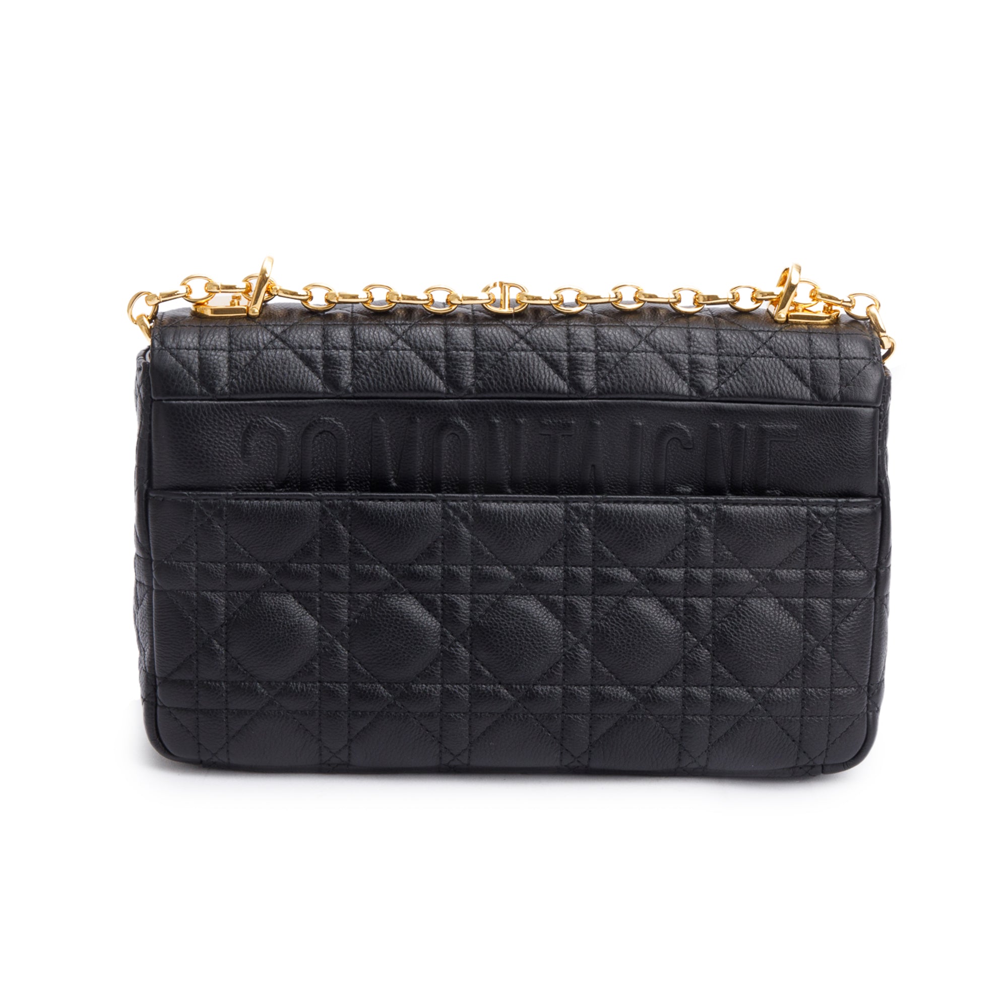 Christian Dior 2024 Black Supple Cannage Calfskin Leather Medium Dior Caro Bag w/ Box & Authenticity Card