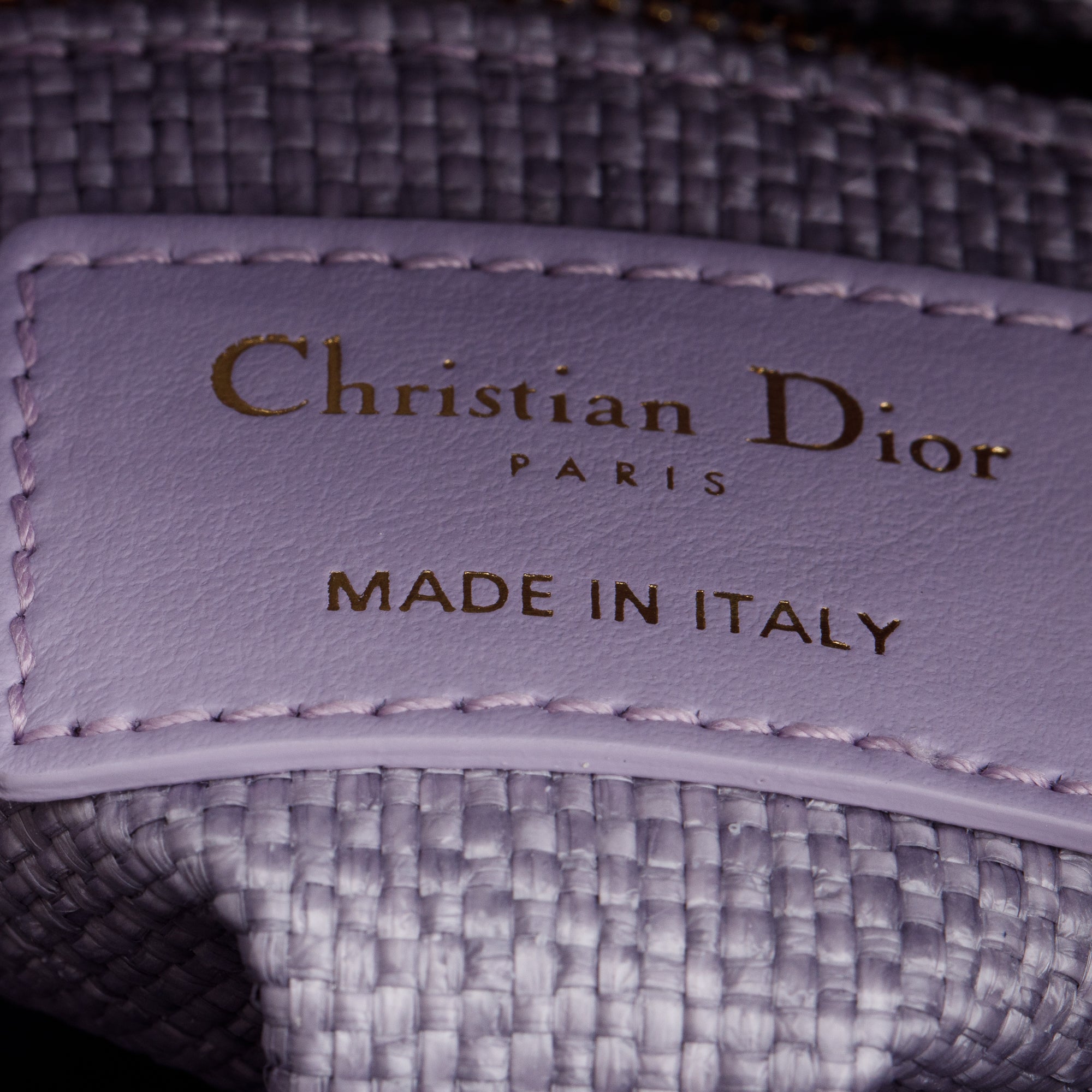 Christian Dior 2024 Purple Cannage Raffia Mini Lady D-Lite Bag w/ Strap, Box & Authenticity Card