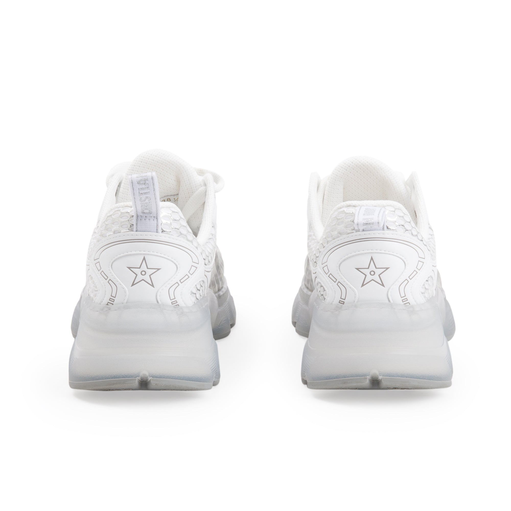 Christian Dior 2024 White/Grey Oblique Canvas and Transparent Rubber Vibe Sneakers, Size 38.5