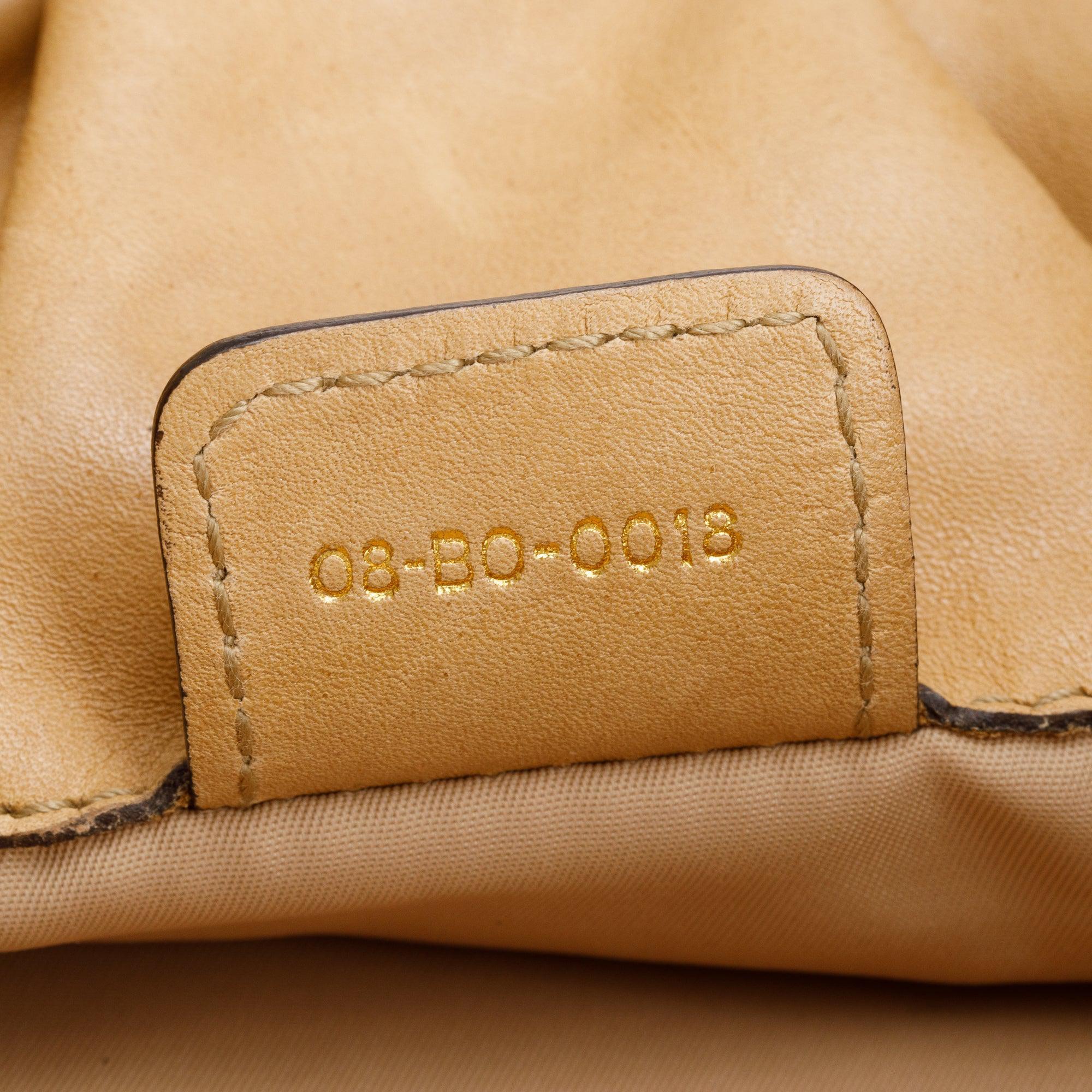 Christian Dior Beige Calfskin Leather Soft Babe Handle Bag w/ pouch