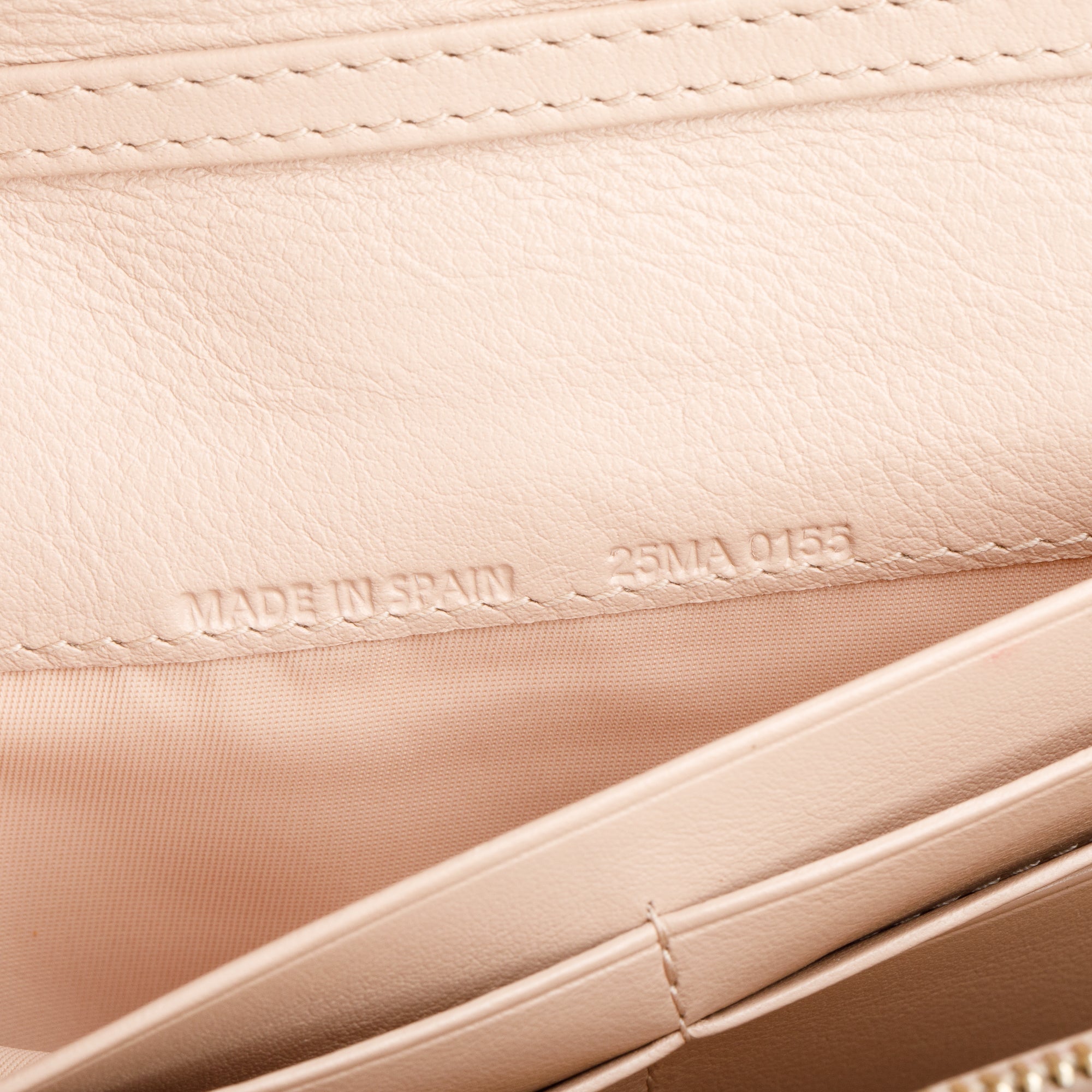 Christian Dior Beige Cannage Patent Leather Lady Dior Rendezvous Chain Wallet w/ Box