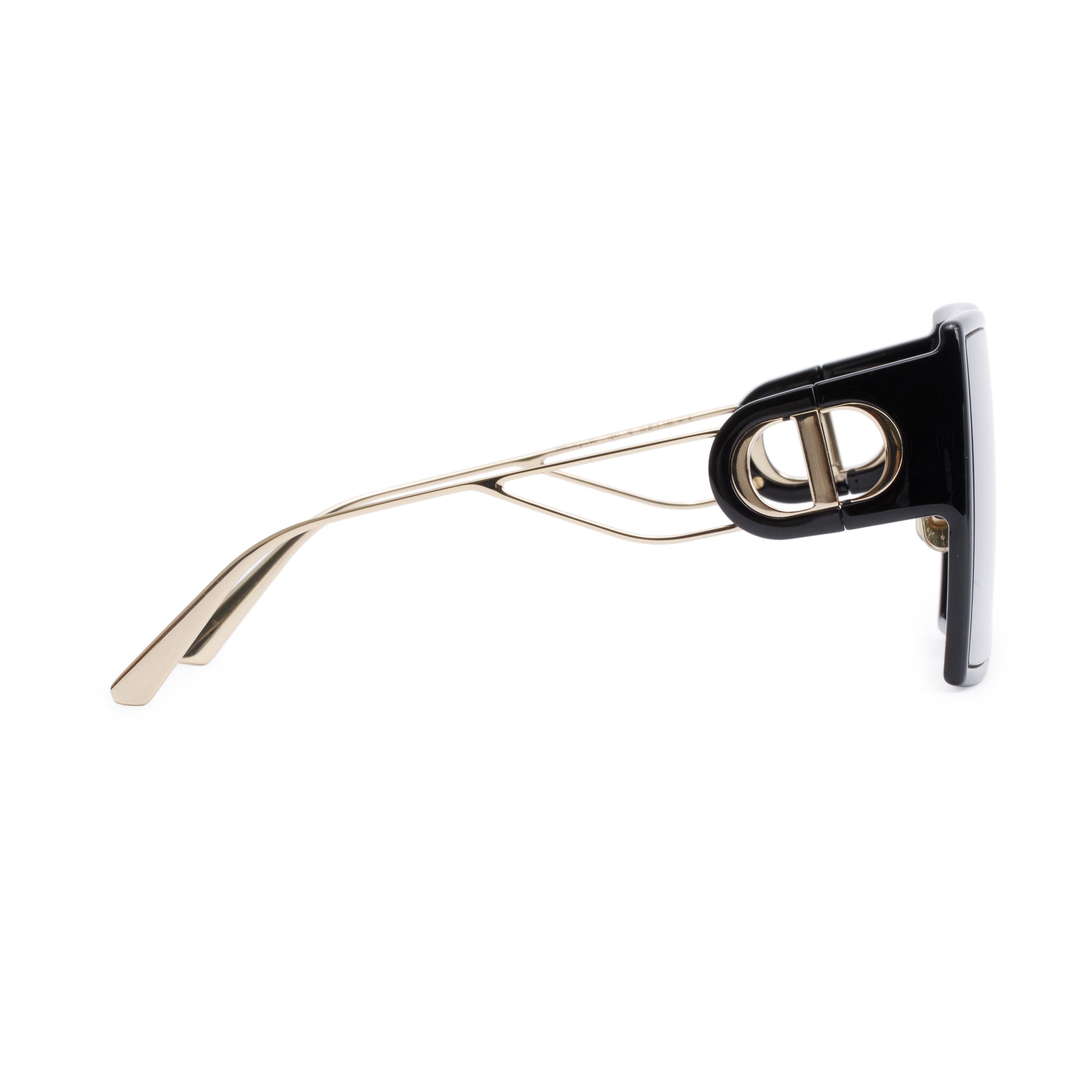 Christian Dior Black Acetate 30montaigne SU Oversize Sunglasses w/ Case