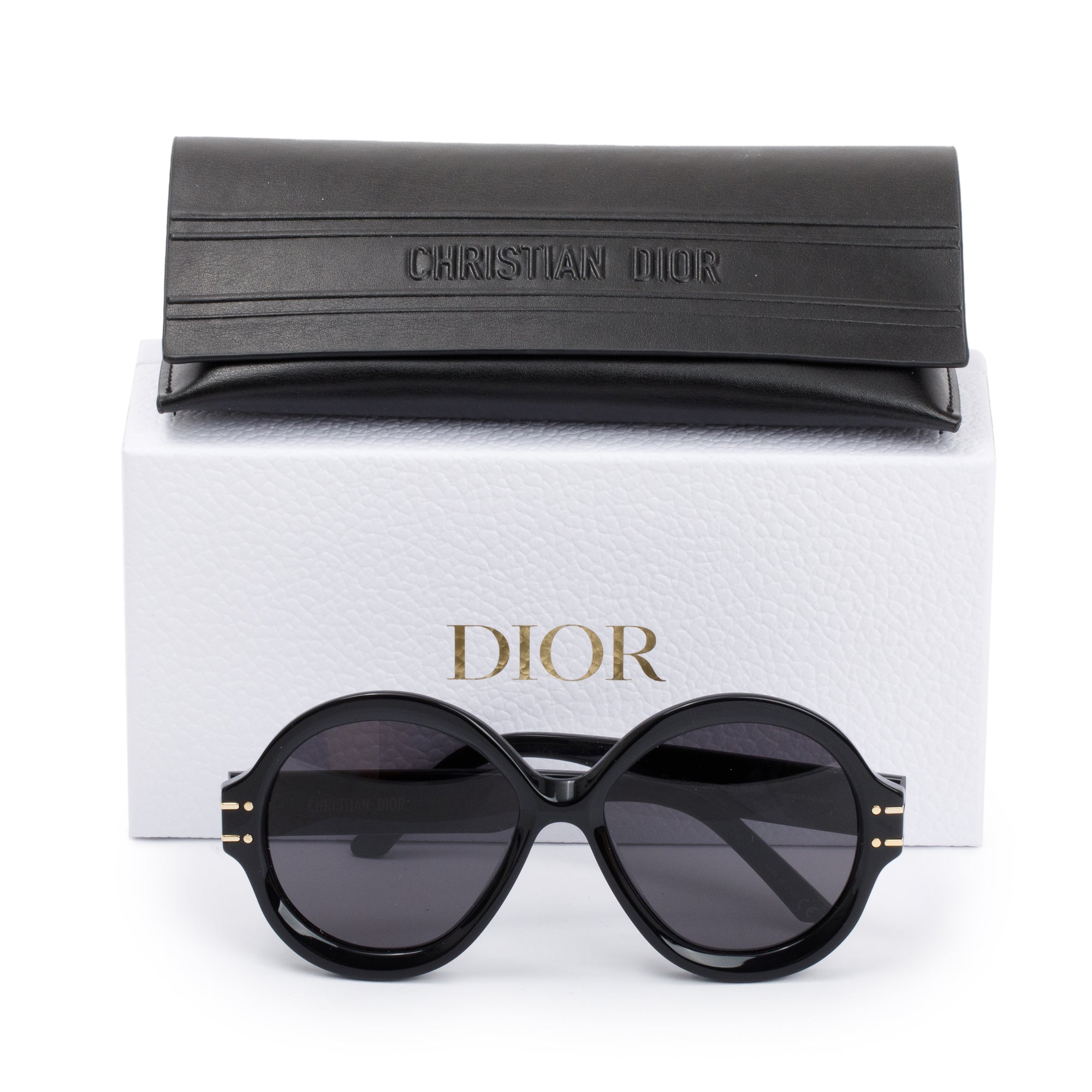 Christian Dior Black Acetate DiorSignature R1U Oversized Sunglasses w/ Box & Case