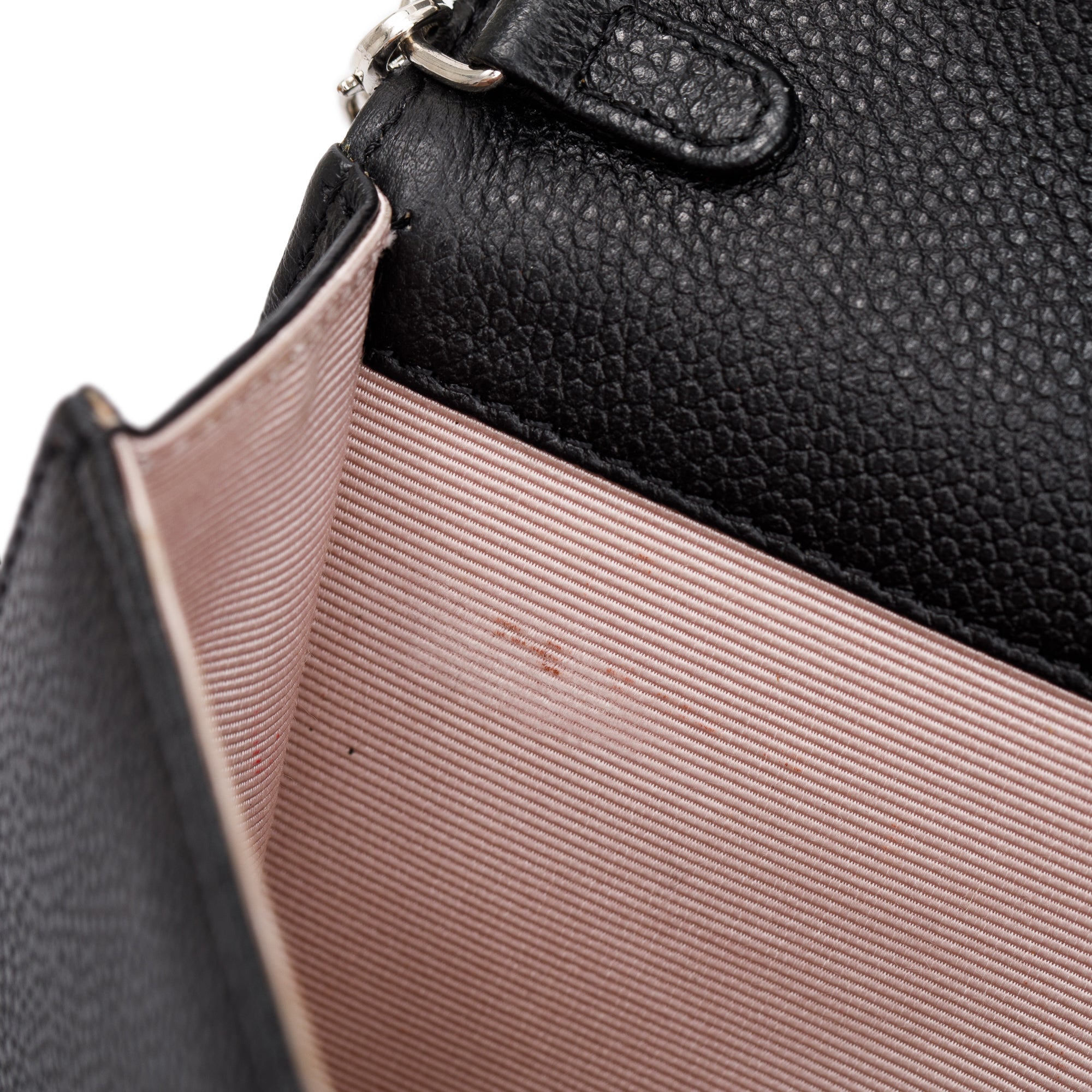 Christian Dior Black Calfskin Leather Diorama Chain Clutch