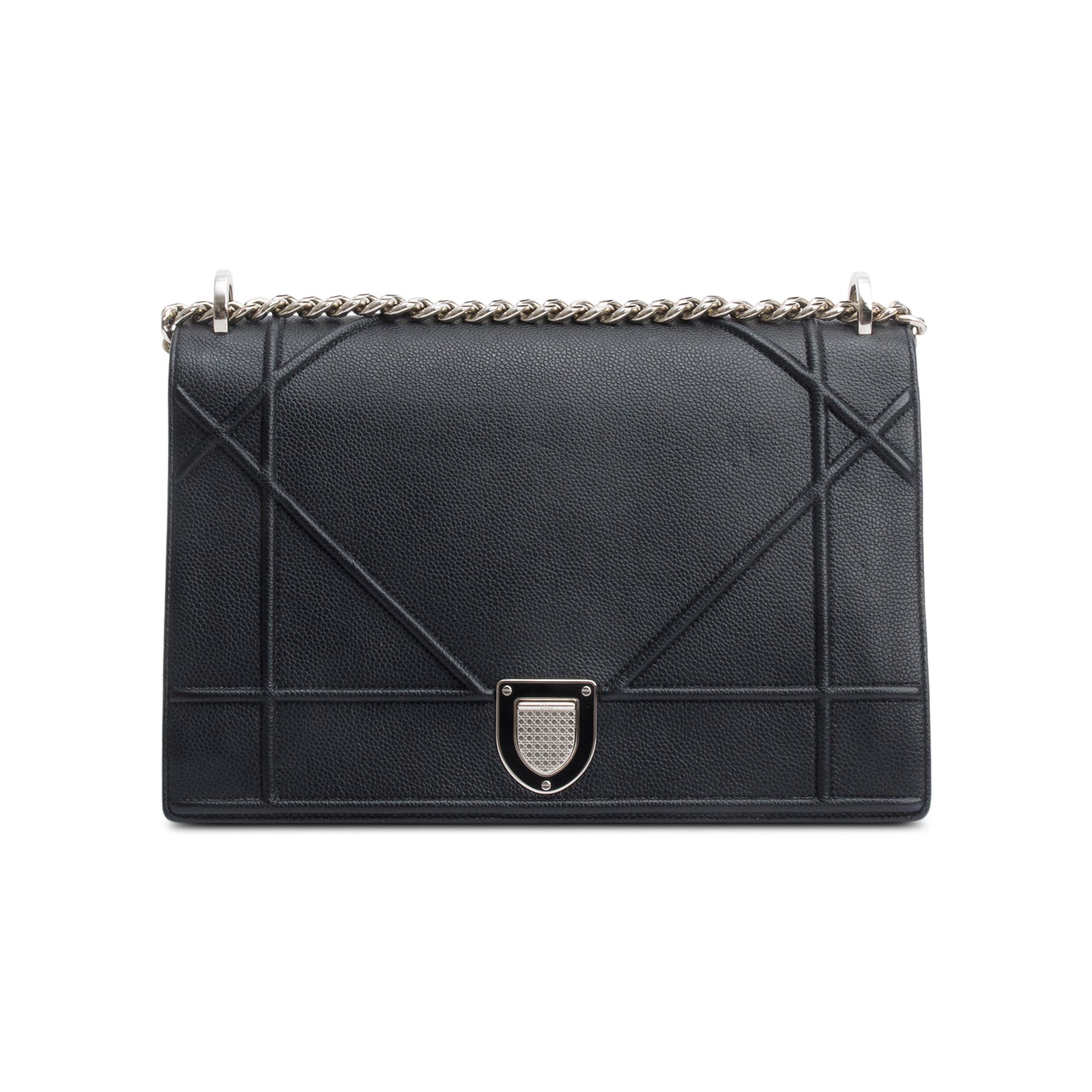 Christian Dior Black Calfskin Leather Medium Diorama Flap Bag