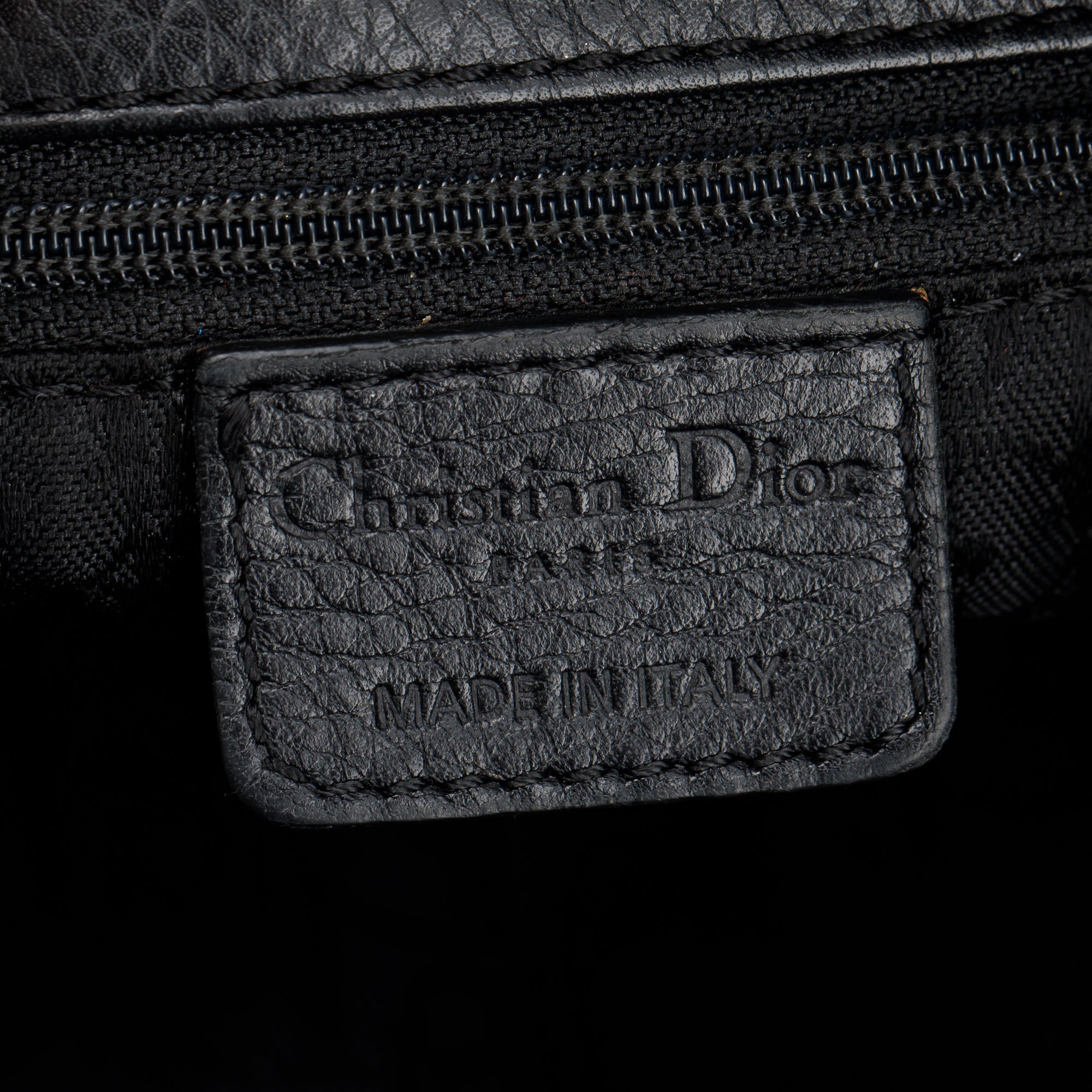 Christian Dior Black Calfskin Leather Wooden Handle Ethnic Braided Hobo