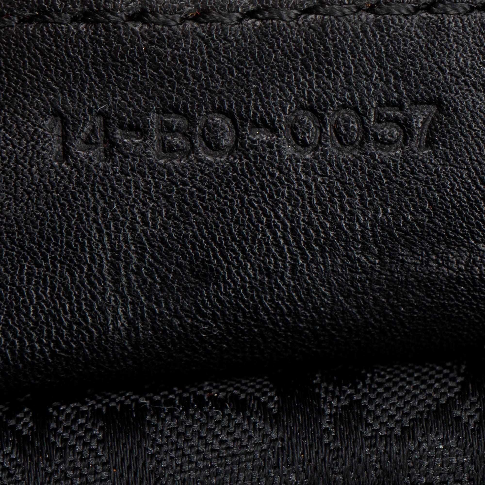 Christian Dior Black Calfskin Leather Wooden Handle Ethnic Braided Hobo