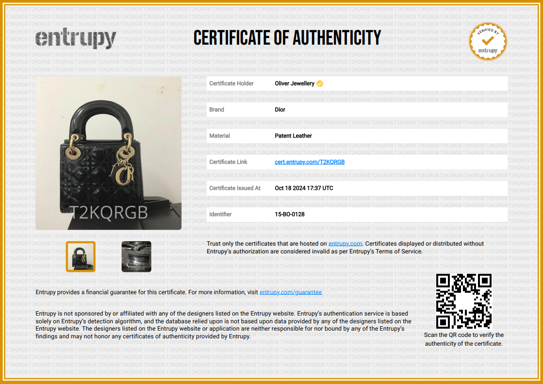 Christian Dior Black Cannage Patent Leather Mini Lady Dior Bag w/ Box