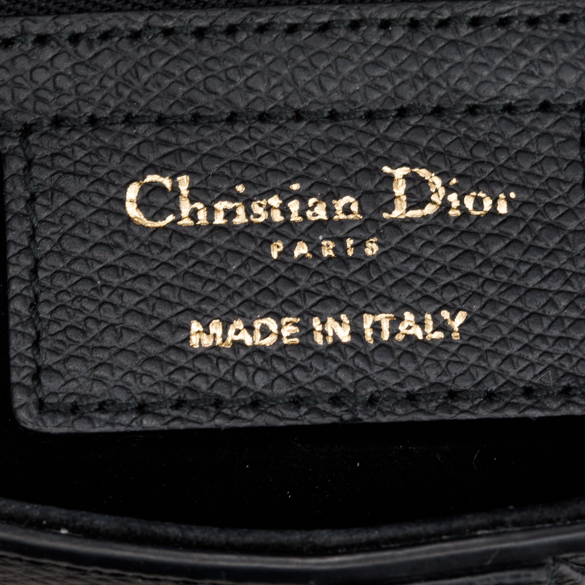 Christian Dior Black Grained Calfskin Leather Saddle Bag