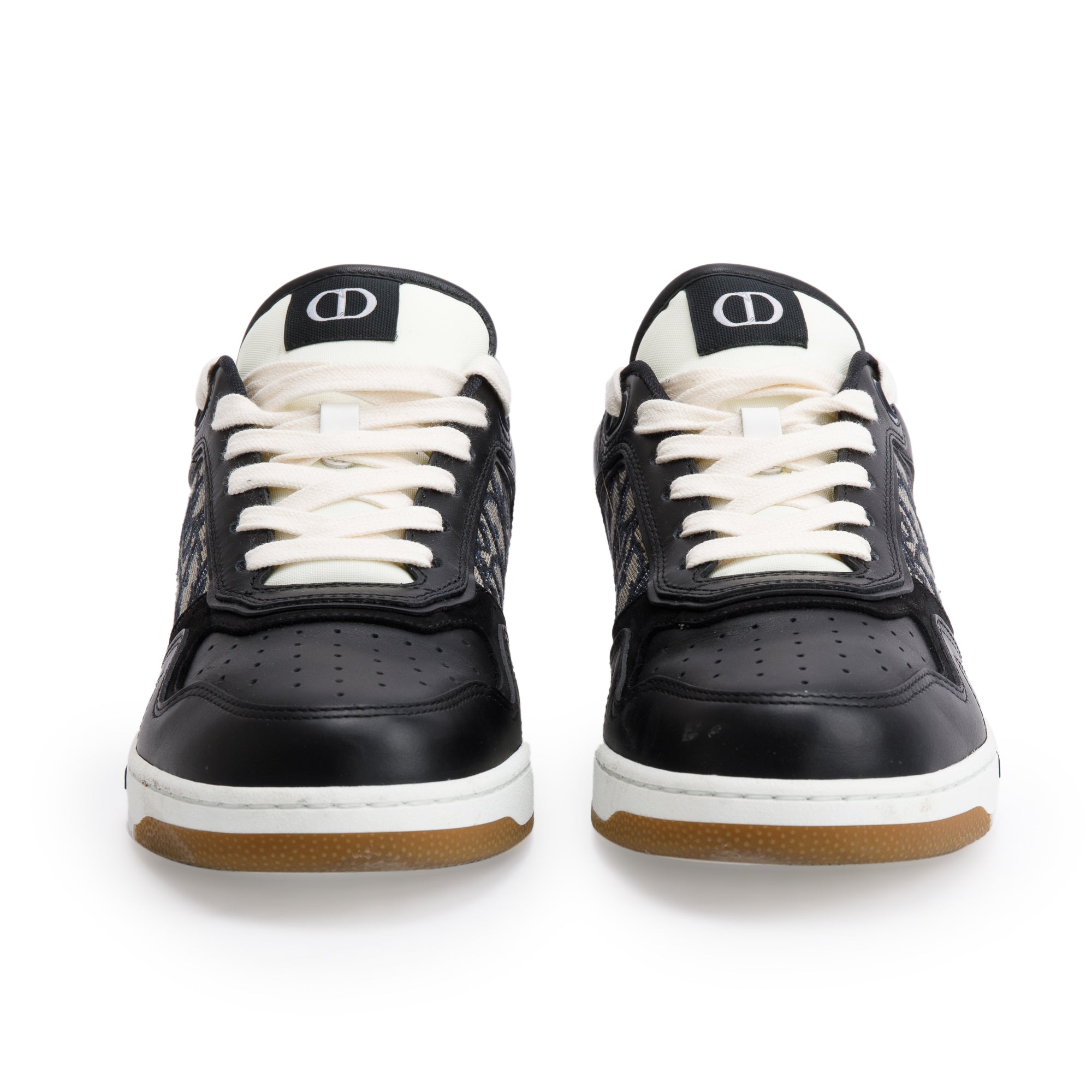 Christian Dior Black Leather Oblique Jacquard B27 Sneakers, Size 42 w/ Box