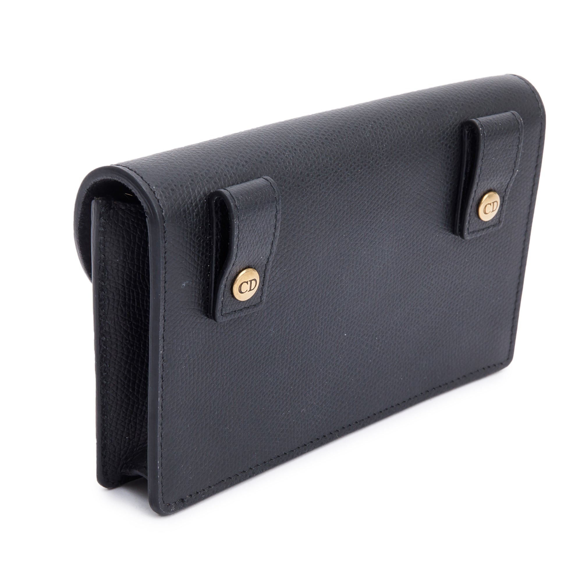 Christian Dior Black Leather Saddle Belt Pouch w/ Box & Authenticity Card