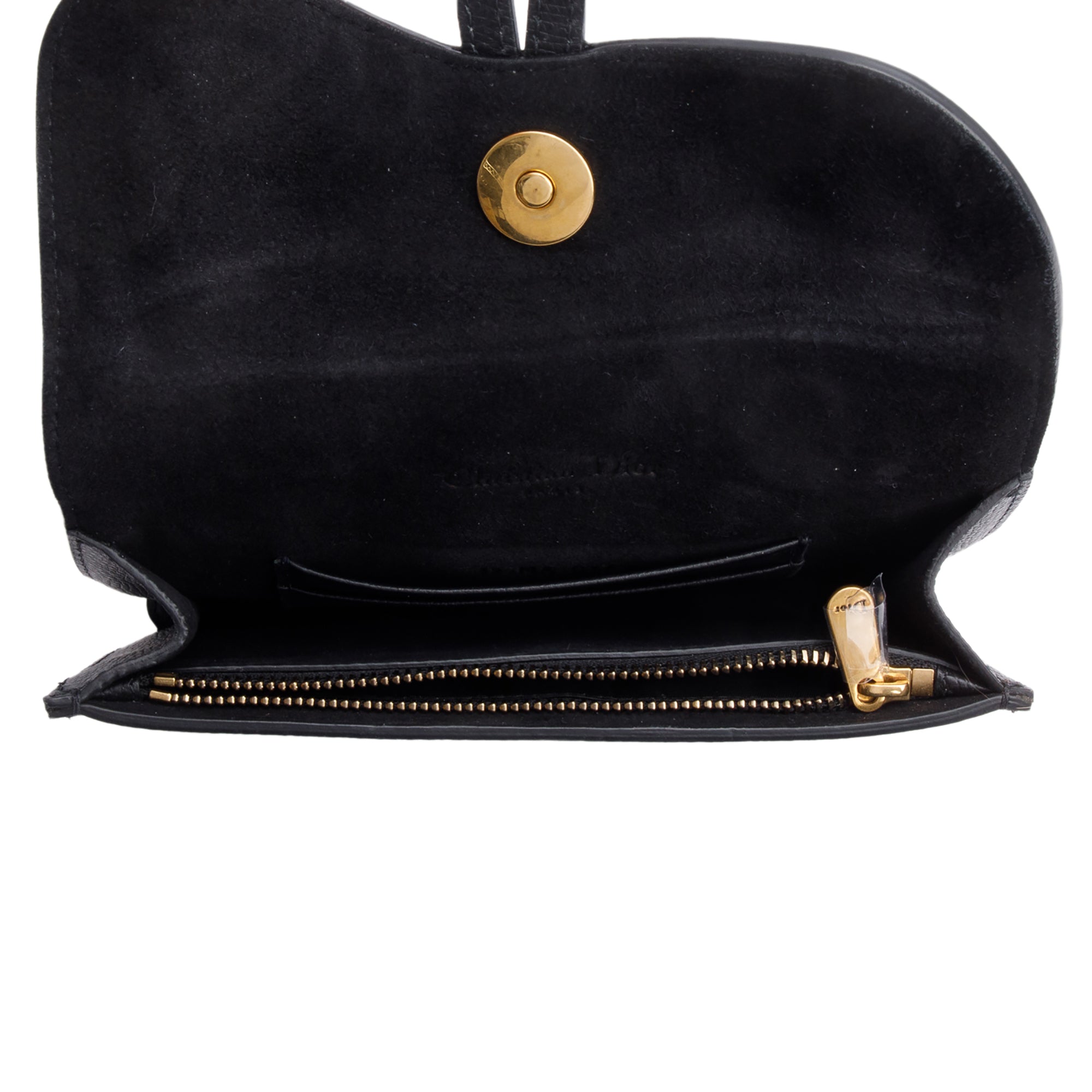 Christian Dior Black Leather Saddle Belt Pouch w/ Box & Authenticity Card