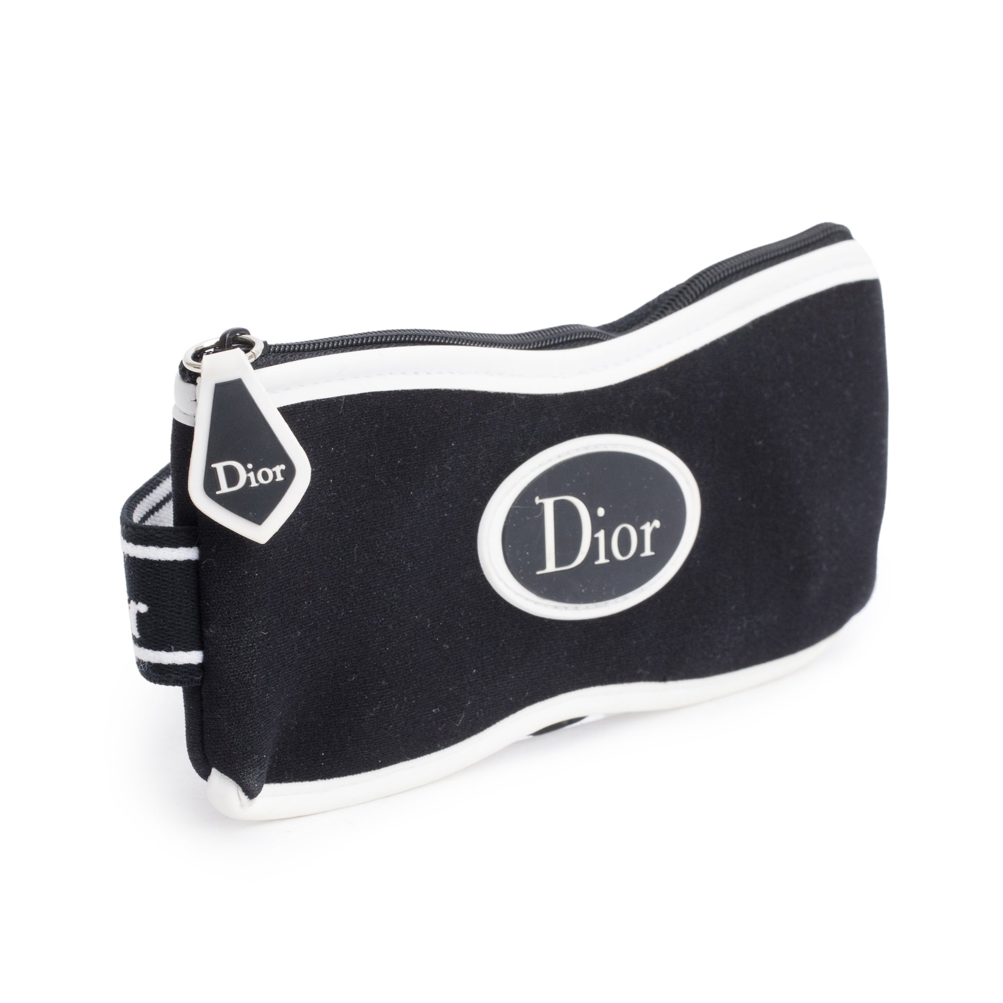 Christian Dior Black Neoprene Logo Travel Sleep Mask