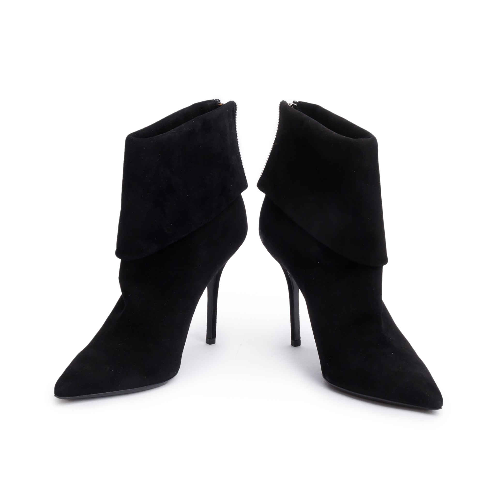 Christian Dior Black Suede Reverso Ankle Boots, Size 37 w/ Box