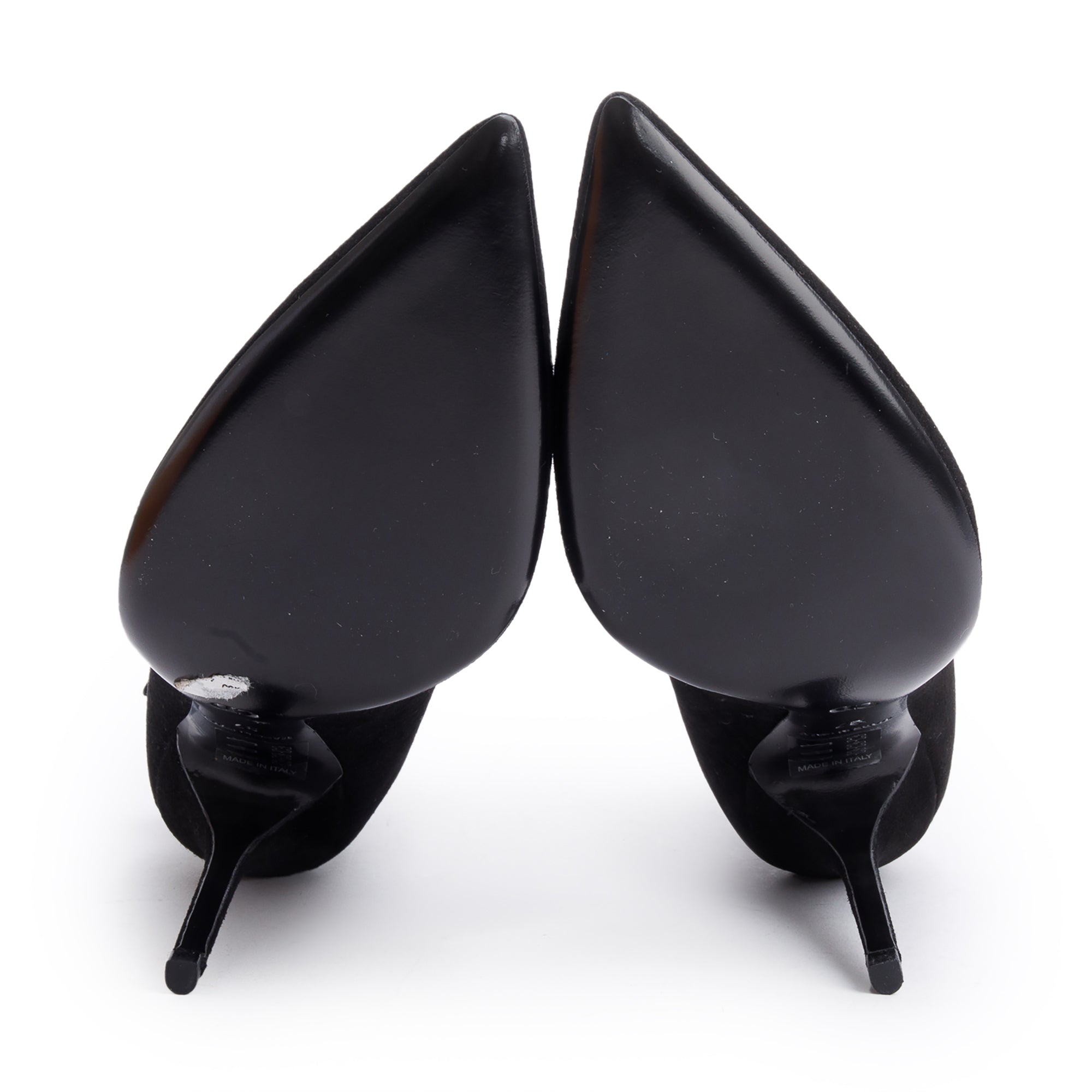 Christian Dior Black Suede Reverso Ankle Boots, Size 37 w/ Box