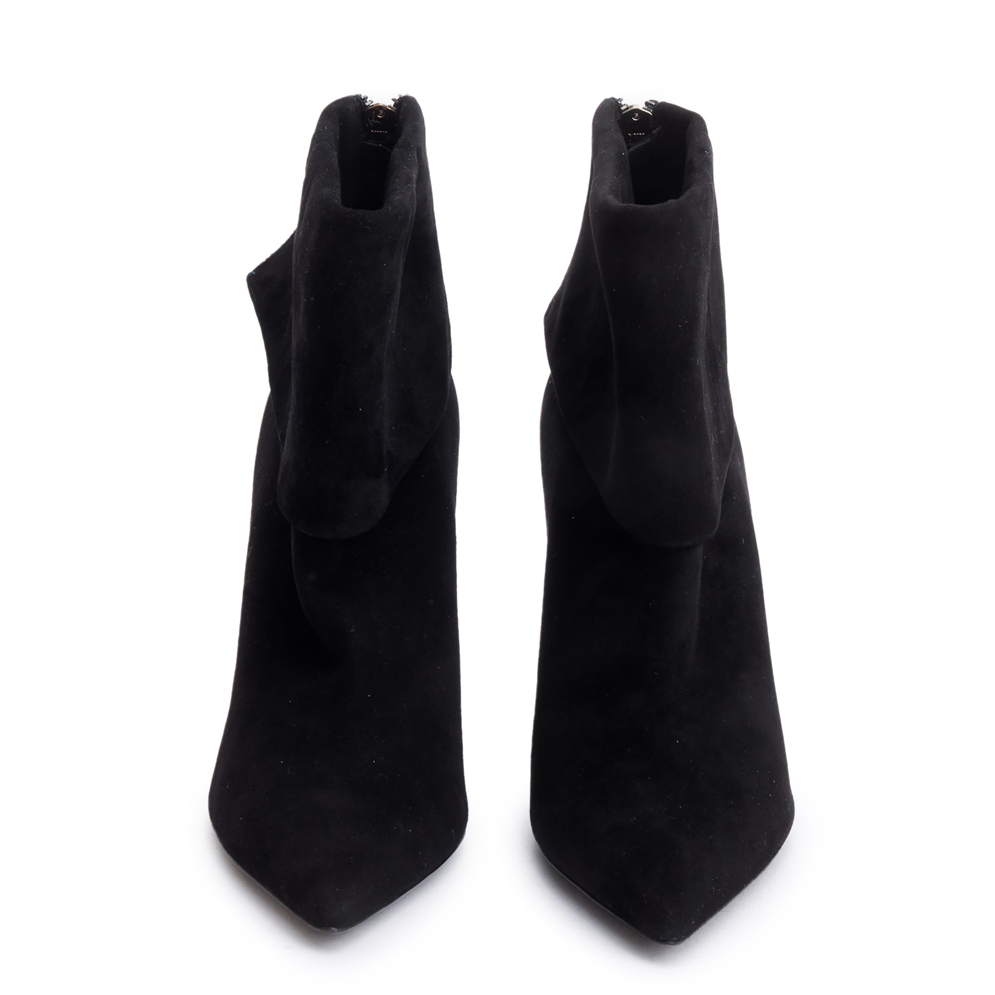 Christian Dior Black Suede Reverso Ankle Boots, Size 37 w/ Box