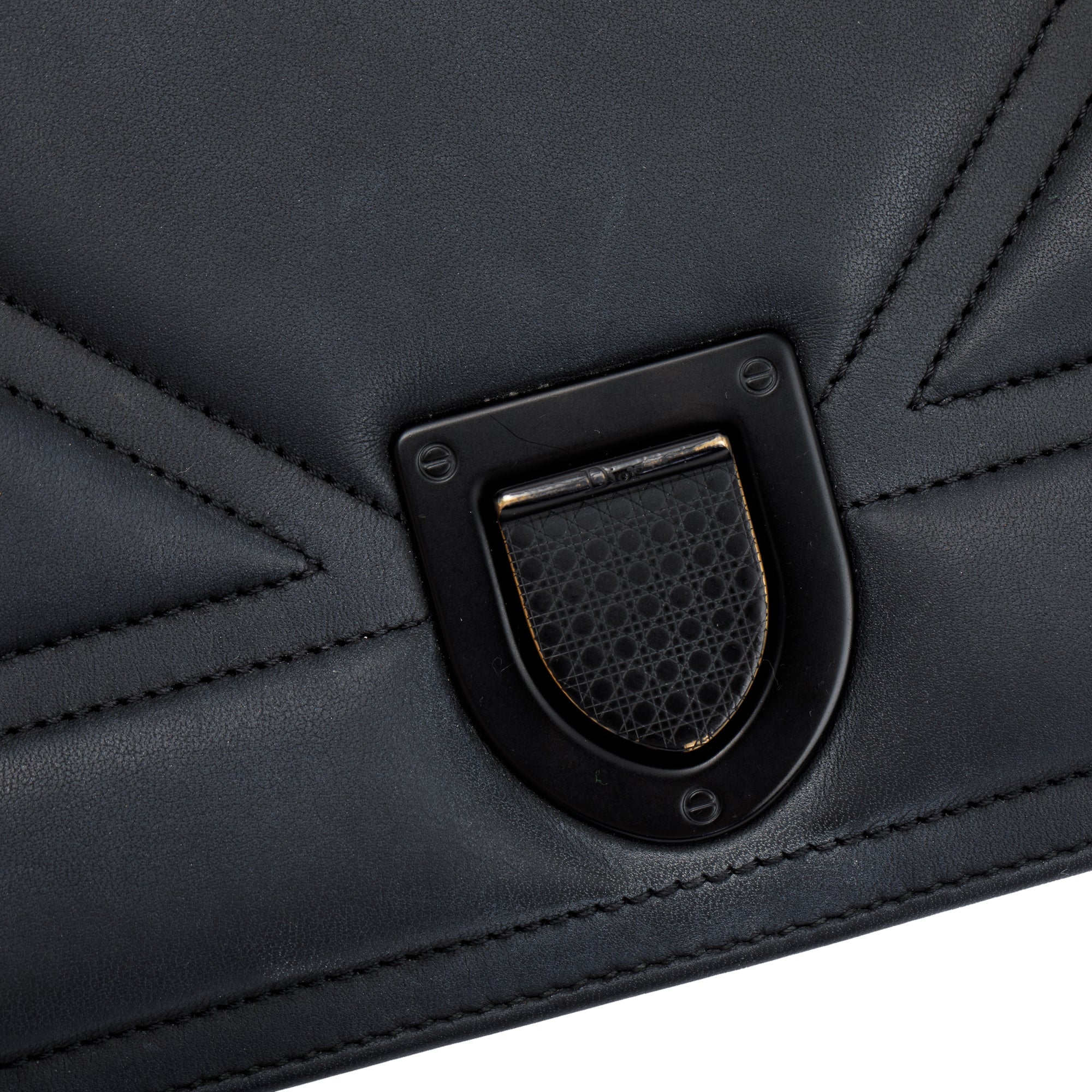 Christian Dior Black Ultramatte Calfskin Leather Medium Diorama Flap Bag