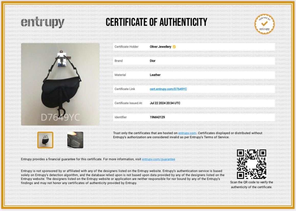 Christian Dior Black Ultramatte Calfskin Leather Mini Saddle Bag w/ Box & Authenticity Card