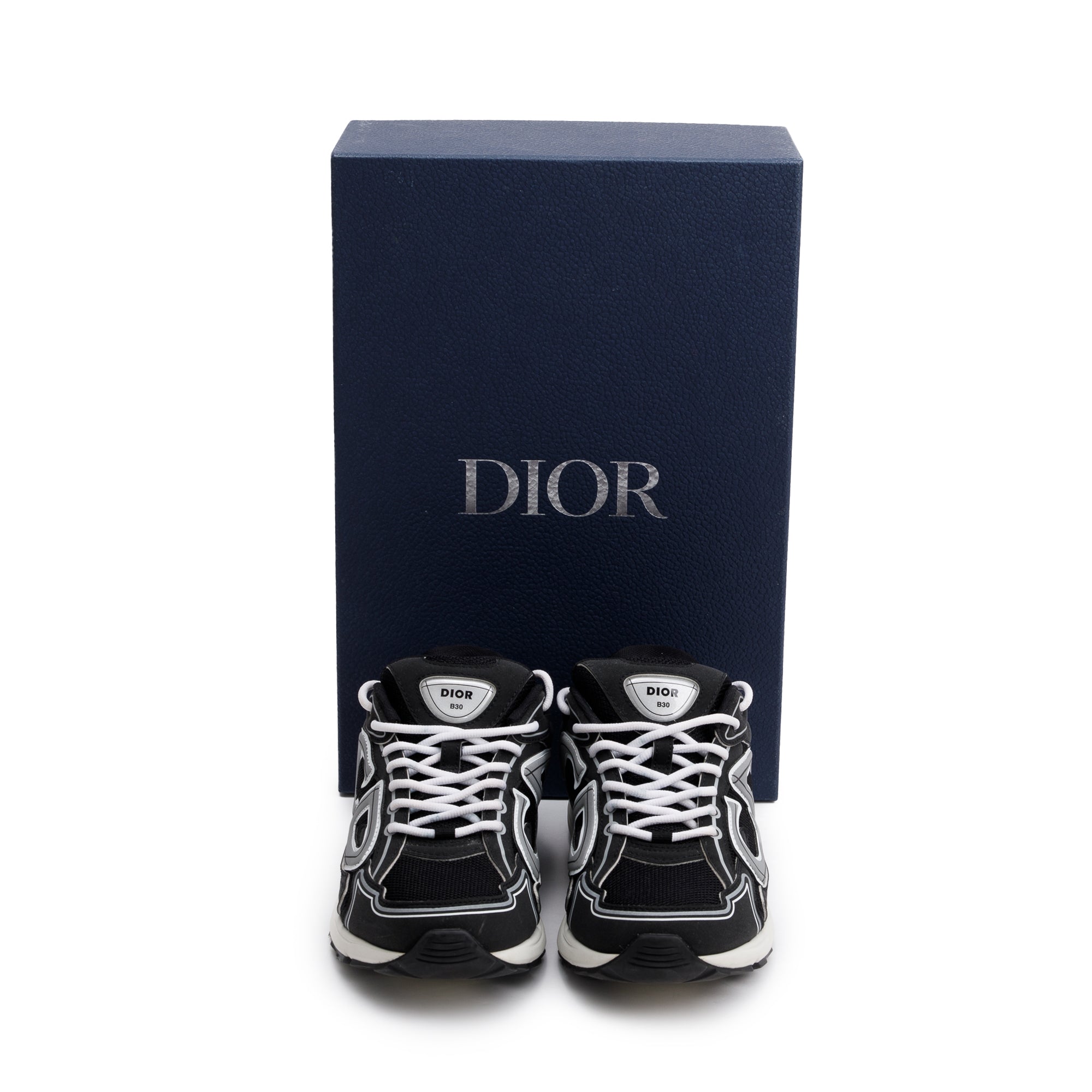 Christian Dior Black/Grey Mesh Technical Fabric B30 Sneakers, Size 41 w/ Box