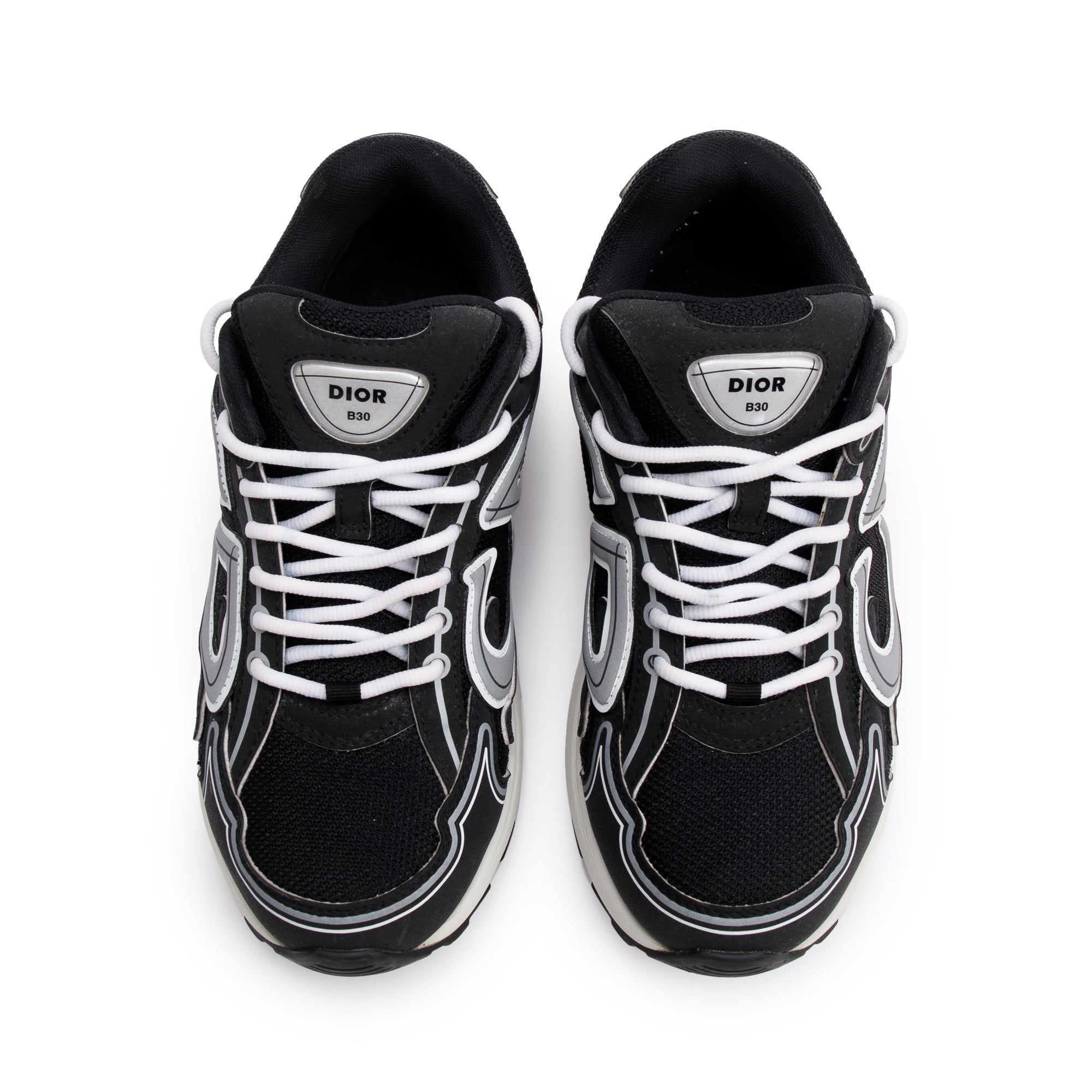 Christian Dior Black/Grey Mesh Technical Fabric B30 Sneakers, Size 41 w/ Box