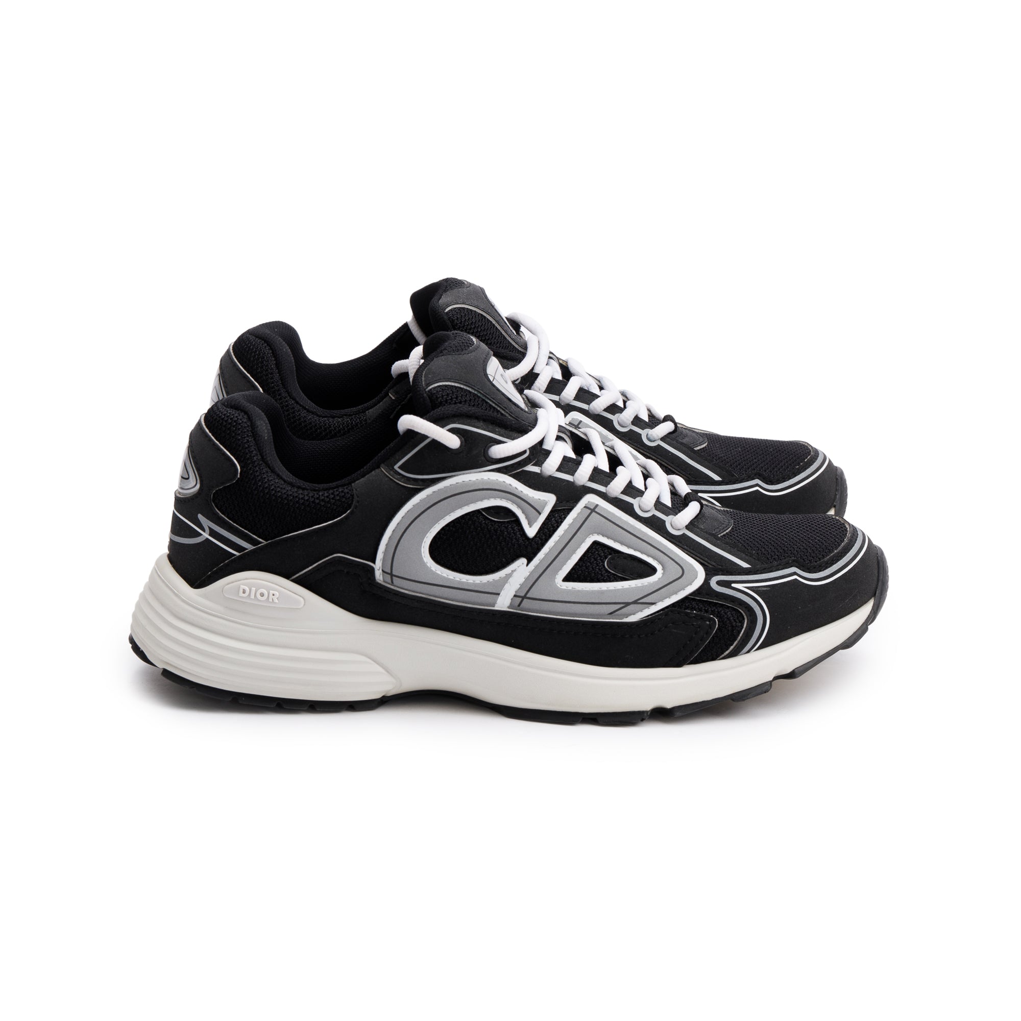 Christian Dior Black/Grey Mesh Technical Fabric B30 Sneakers, Size 41 w/ Box