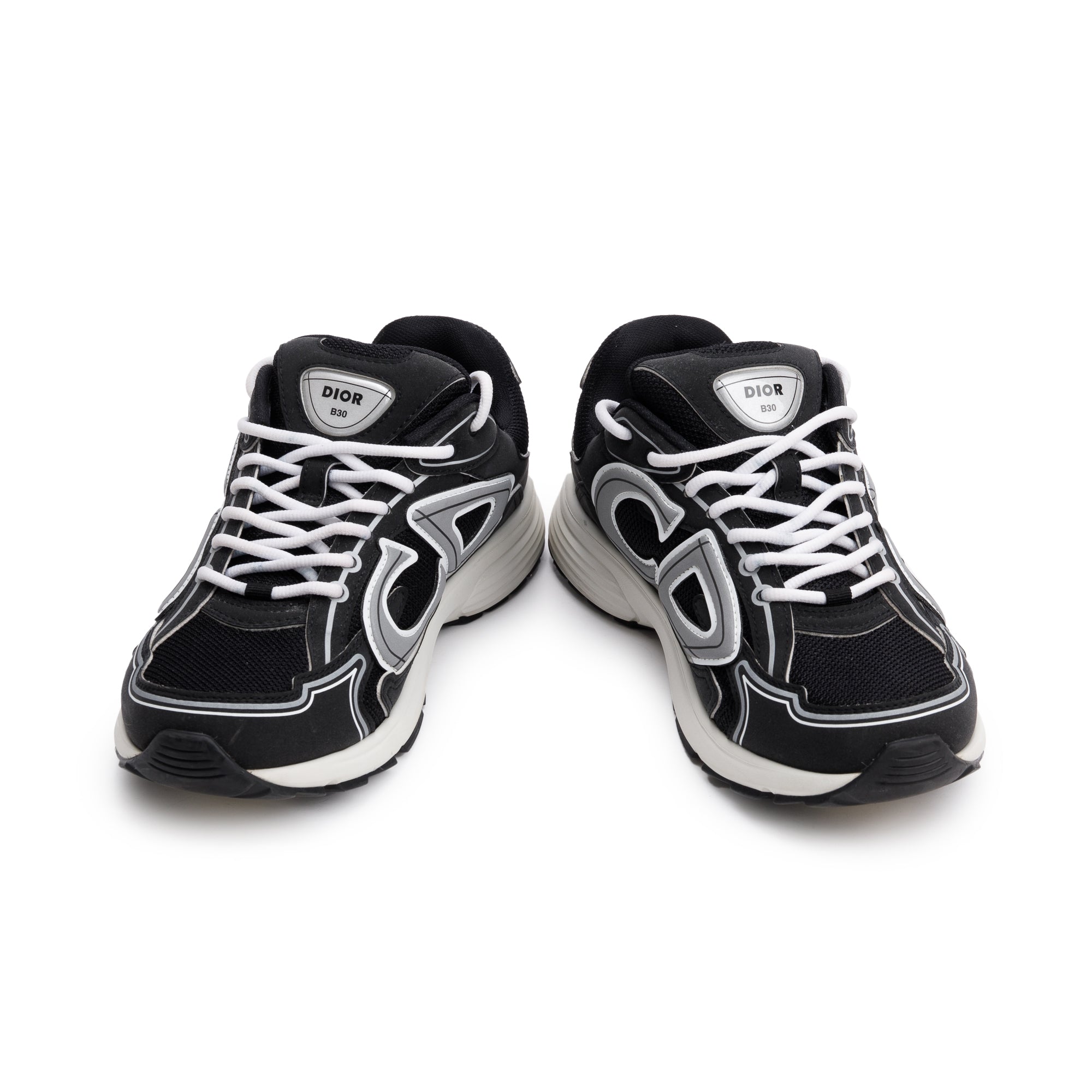 Christian Dior Black/Grey Mesh Technical Fabric B30 Sneakers, Size 41 w/ Box