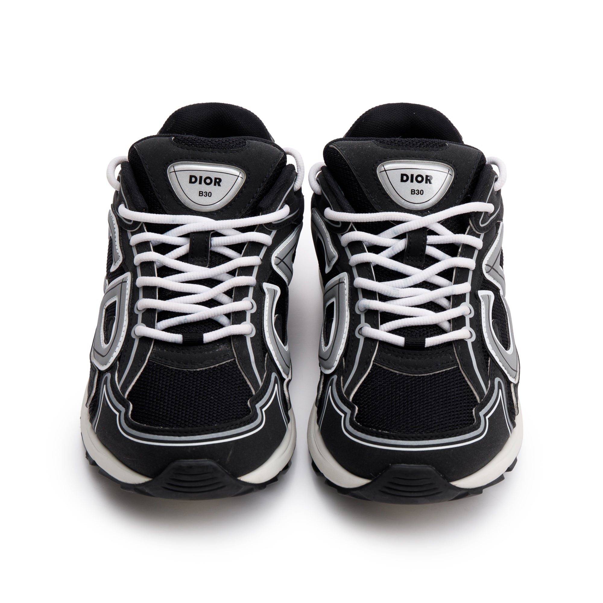 Christian Dior Black/Grey Mesh Technical Fabric B30 Sneakers, Size 41 w/ Box