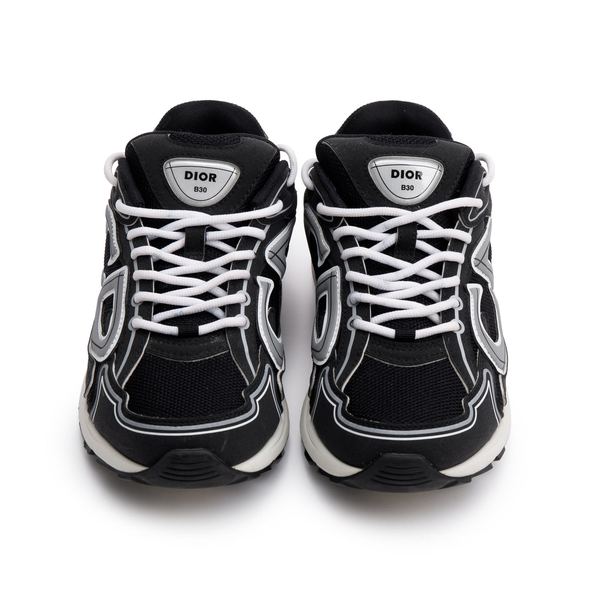 Christian Dior Black/Grey Mesh Technical Fabric B30 Sneakers, Size