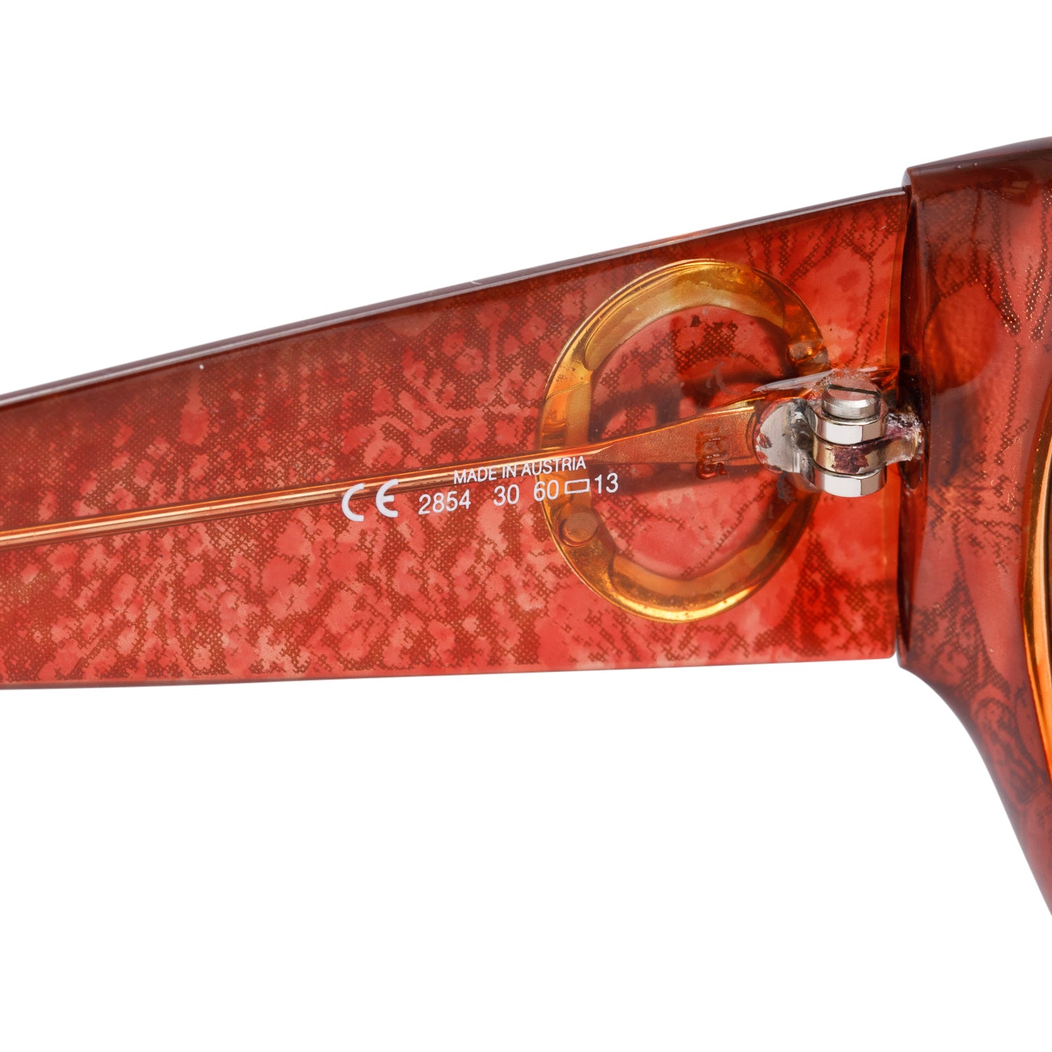 Christian Dior Brown Printed Acetate Austria 2854 Oval Sunglasses w/ Case