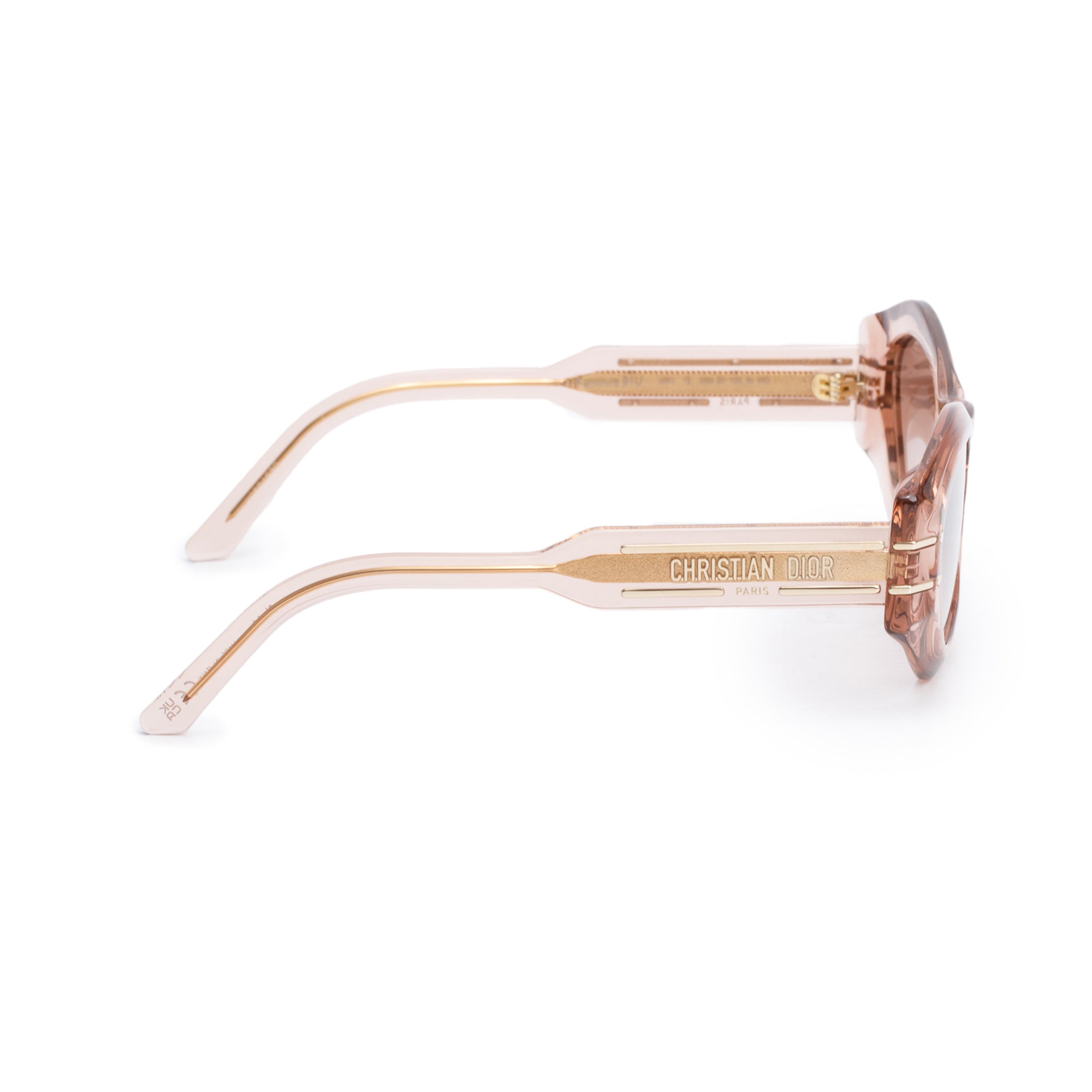 Christian Dior Brown Transparent Acetate DiorSignature B1U Geometric Sunglasses w/ Box & Case