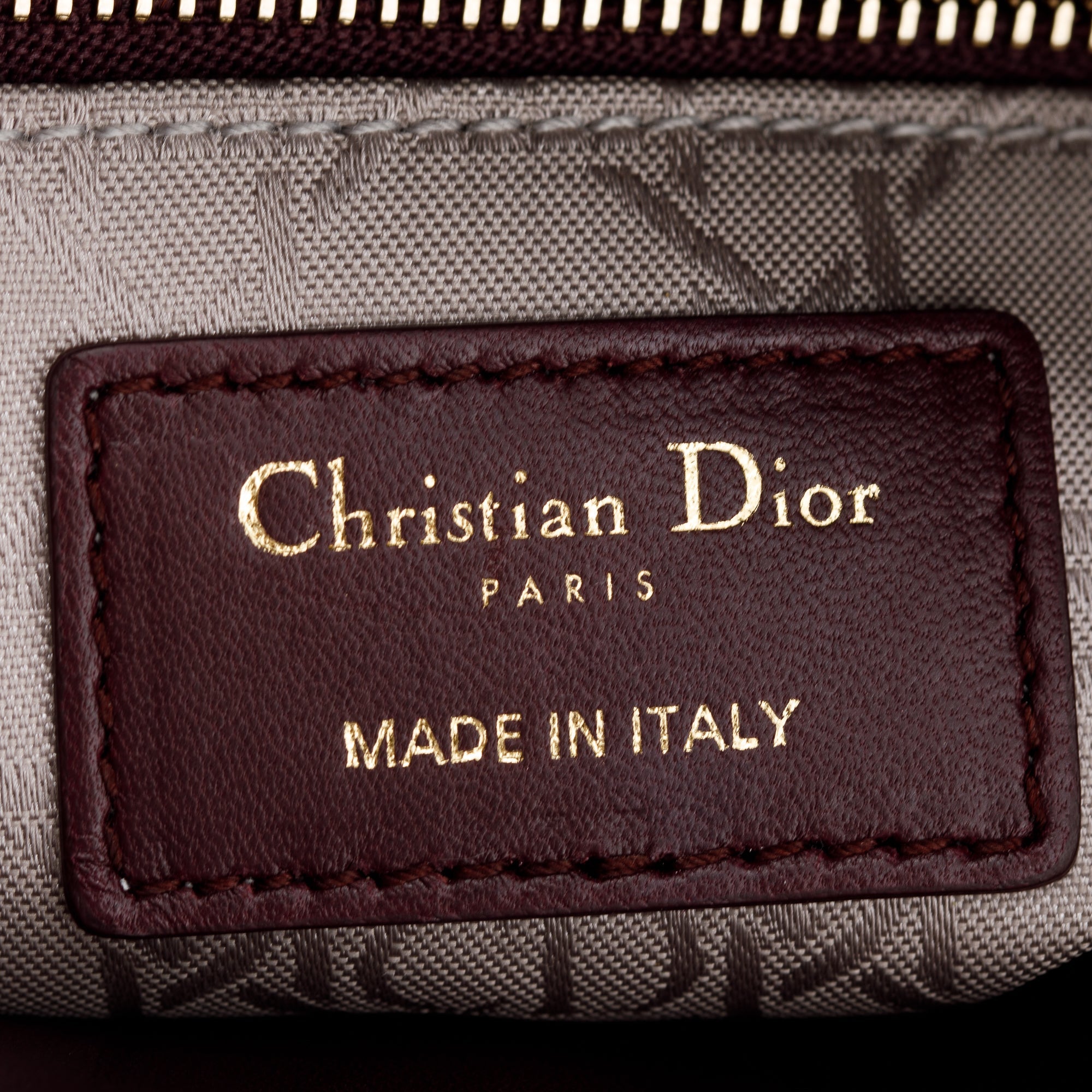 Christian Dior Burgundy Cannage Leather Small Lady Dior Bag w/ Strap, Box & Authenticity Card