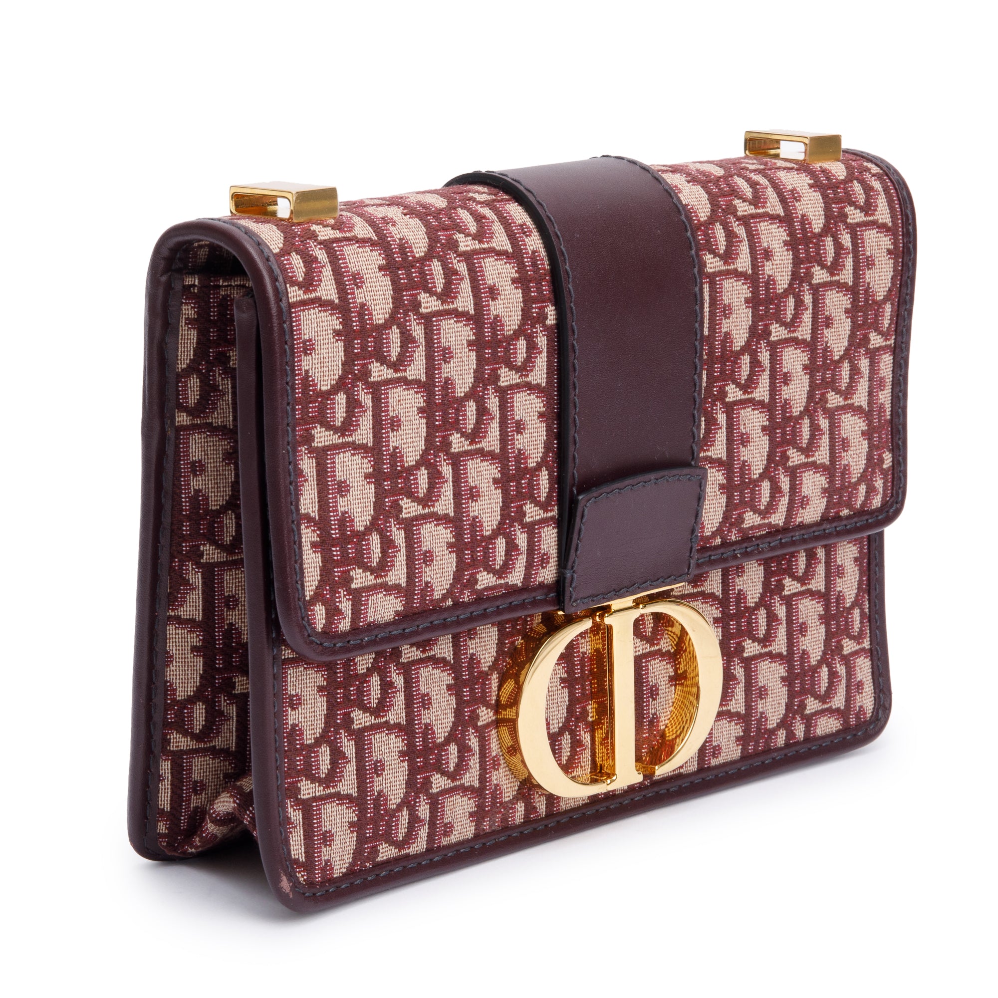 Christian Dior Burgundy Oblique 30 Montaigne Bag