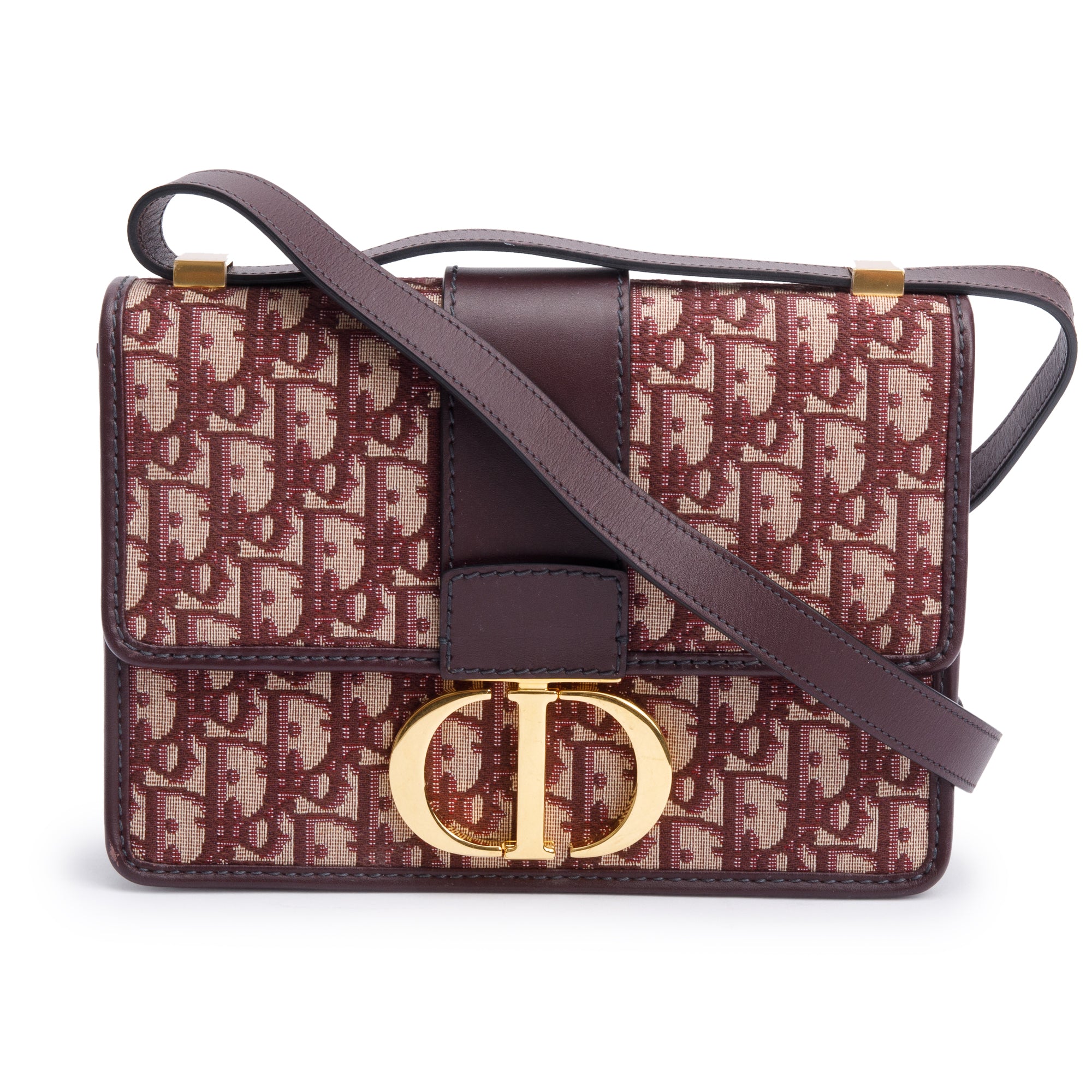 Christian Dior Burgundy Oblique 30 Montaigne Bag