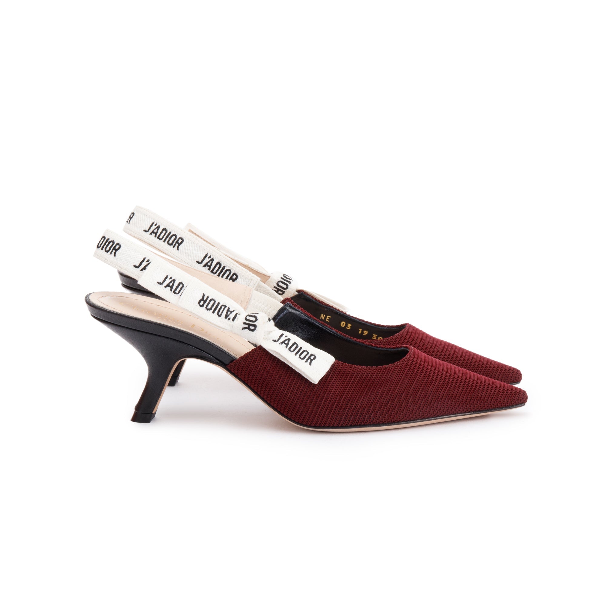Christian Dior Burgundy Technical Fabric J'Dior Slingback Pump, Size 38 w/ Box