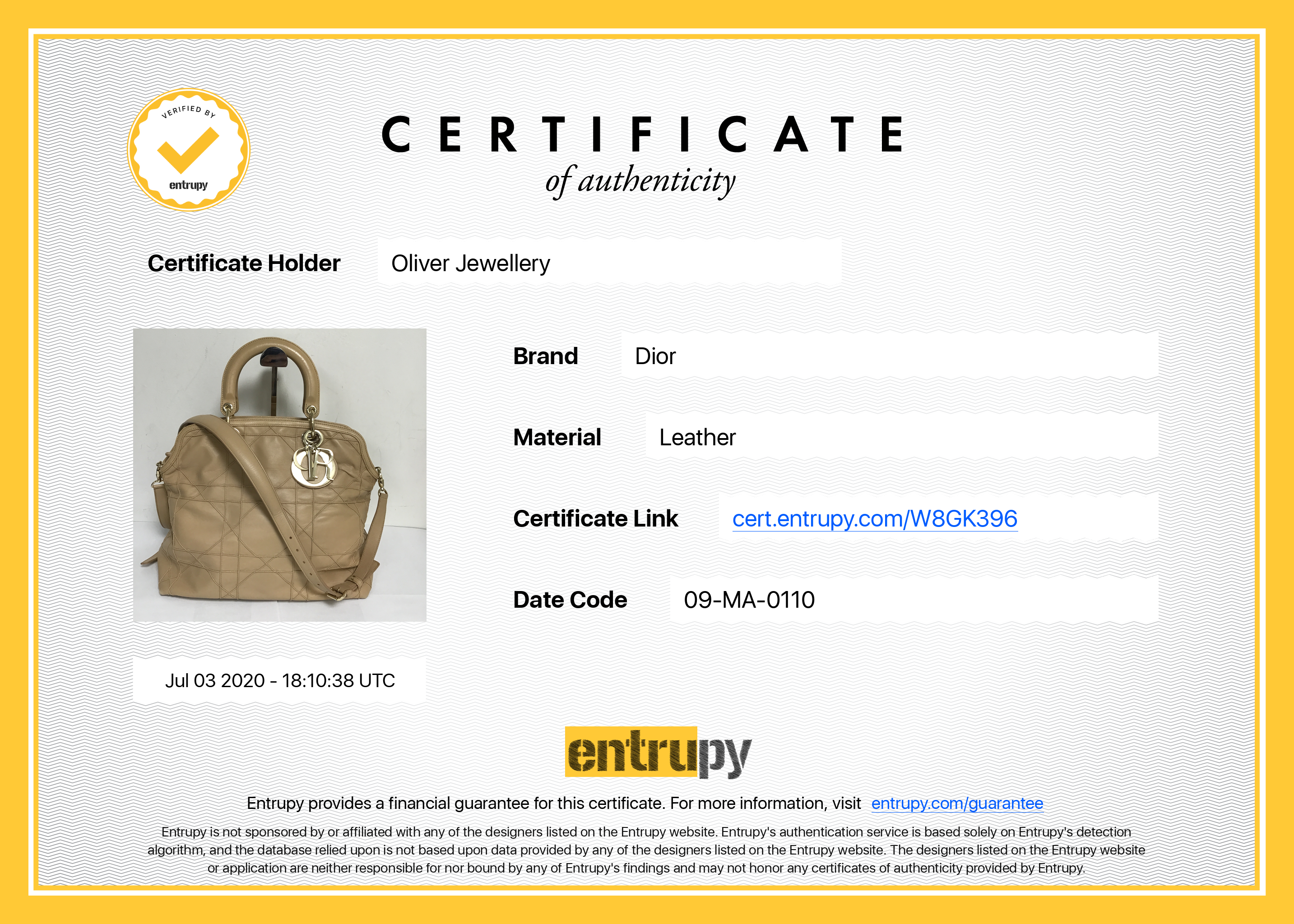 Christian Dior Cannage Granville Tote