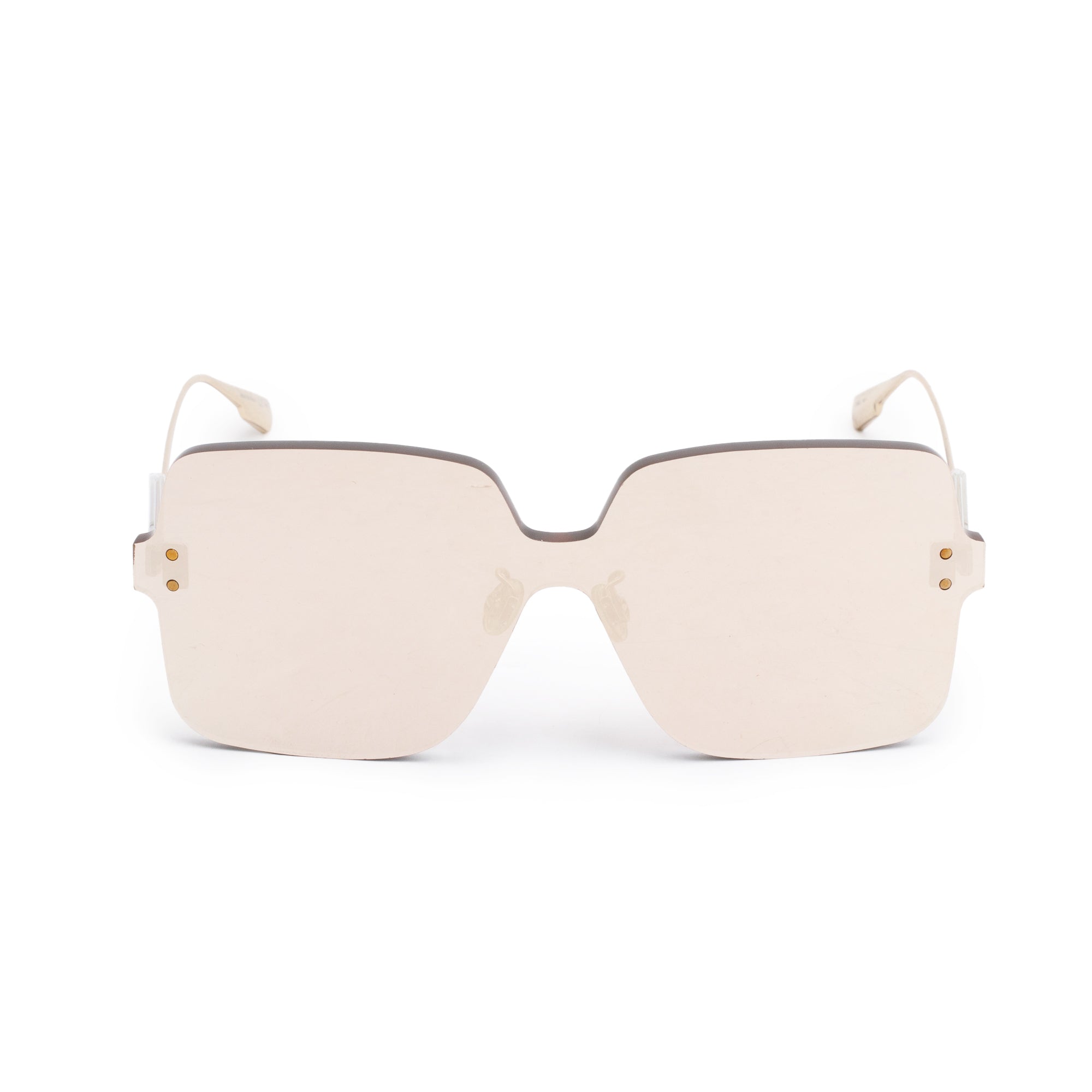 Christian Dior Gold Color Quake 1 Mirrored Sunglasses w/ Case