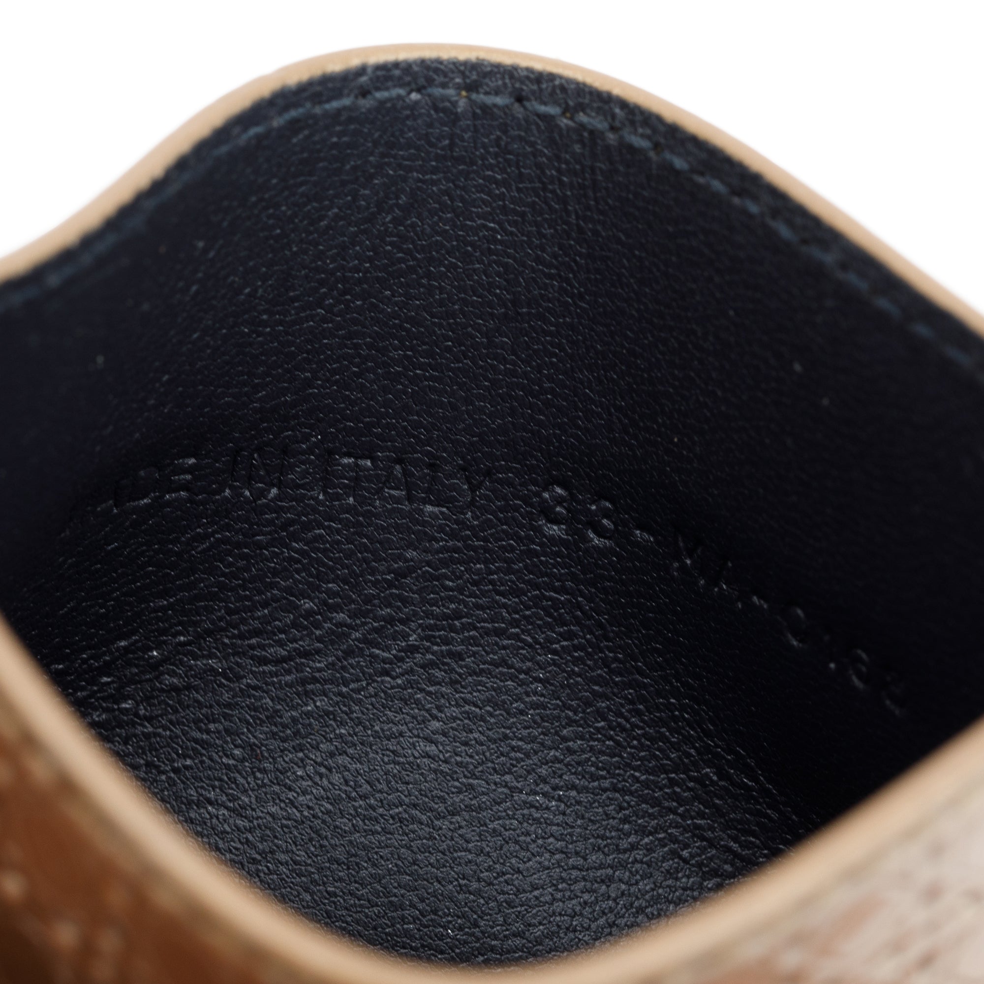 Christian Dior Gold Matellix Patent Micro-Cannage Card Holder