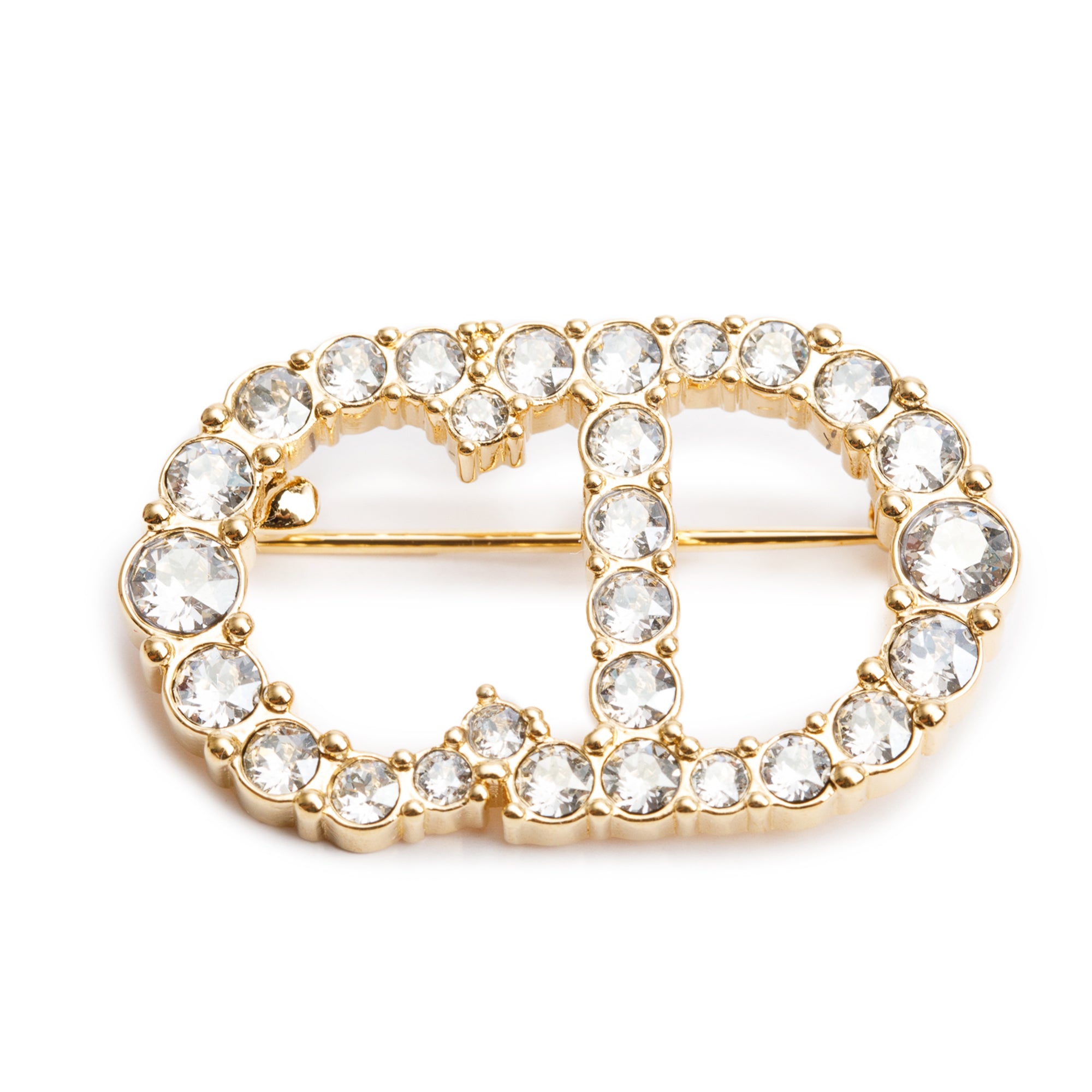 Christian Dior Gold Plated Crystal Clair D Lune Brooch