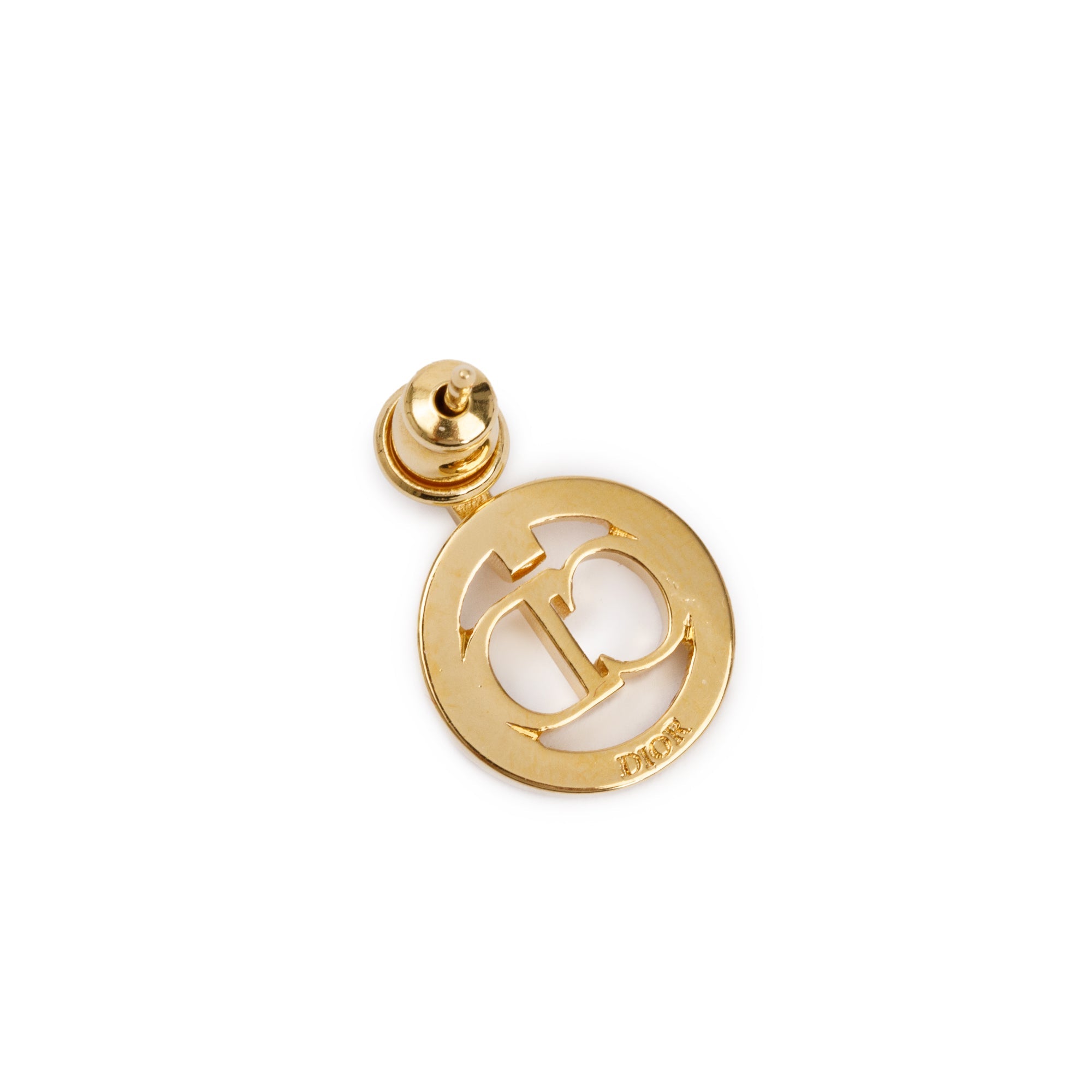 Christian Dior Gold Plated & Crystal Clair D Lune Earrings w/ Box