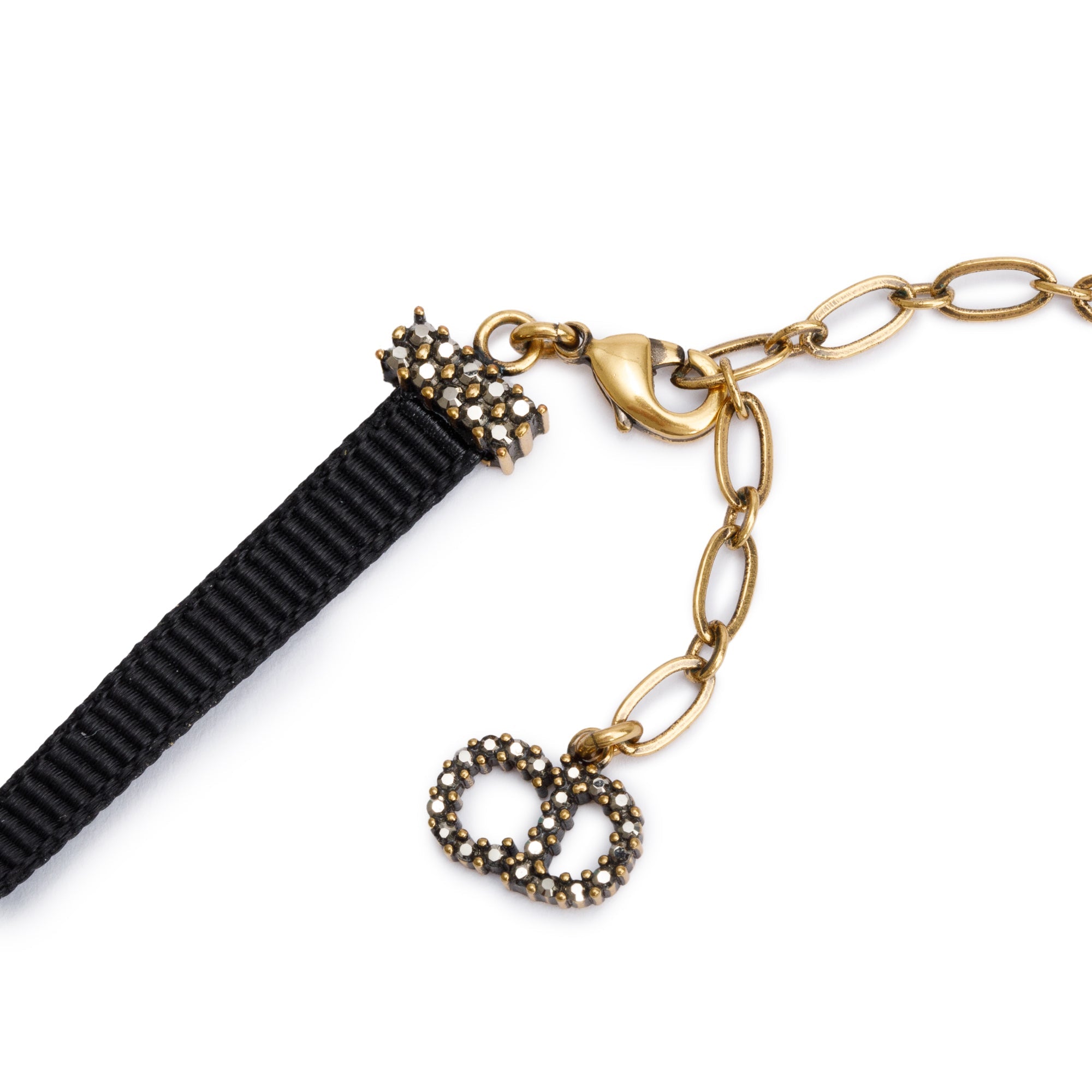 Christian Dior Gold Plated Crystal Star D Porte-Bonheur Choker Necklace