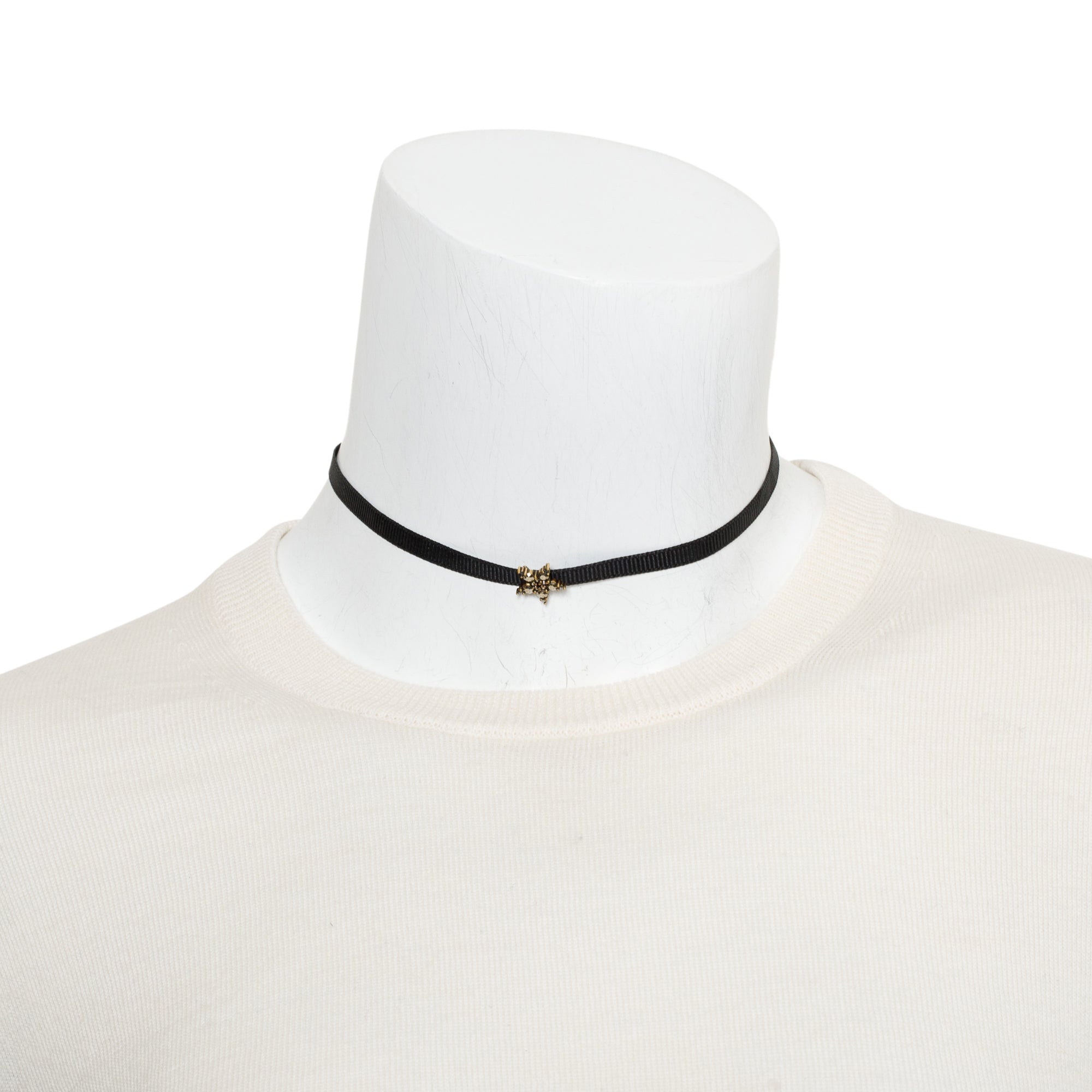 Christian Dior Gold Plated Crystal Star D Porte-Bonheur Choker Necklace