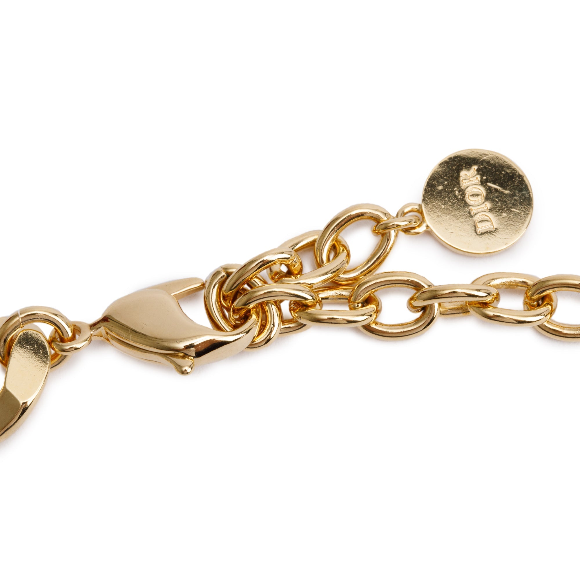 Christian Dior Gold Plated Danseuse Eotile Chain Choker Necklace w/ Box