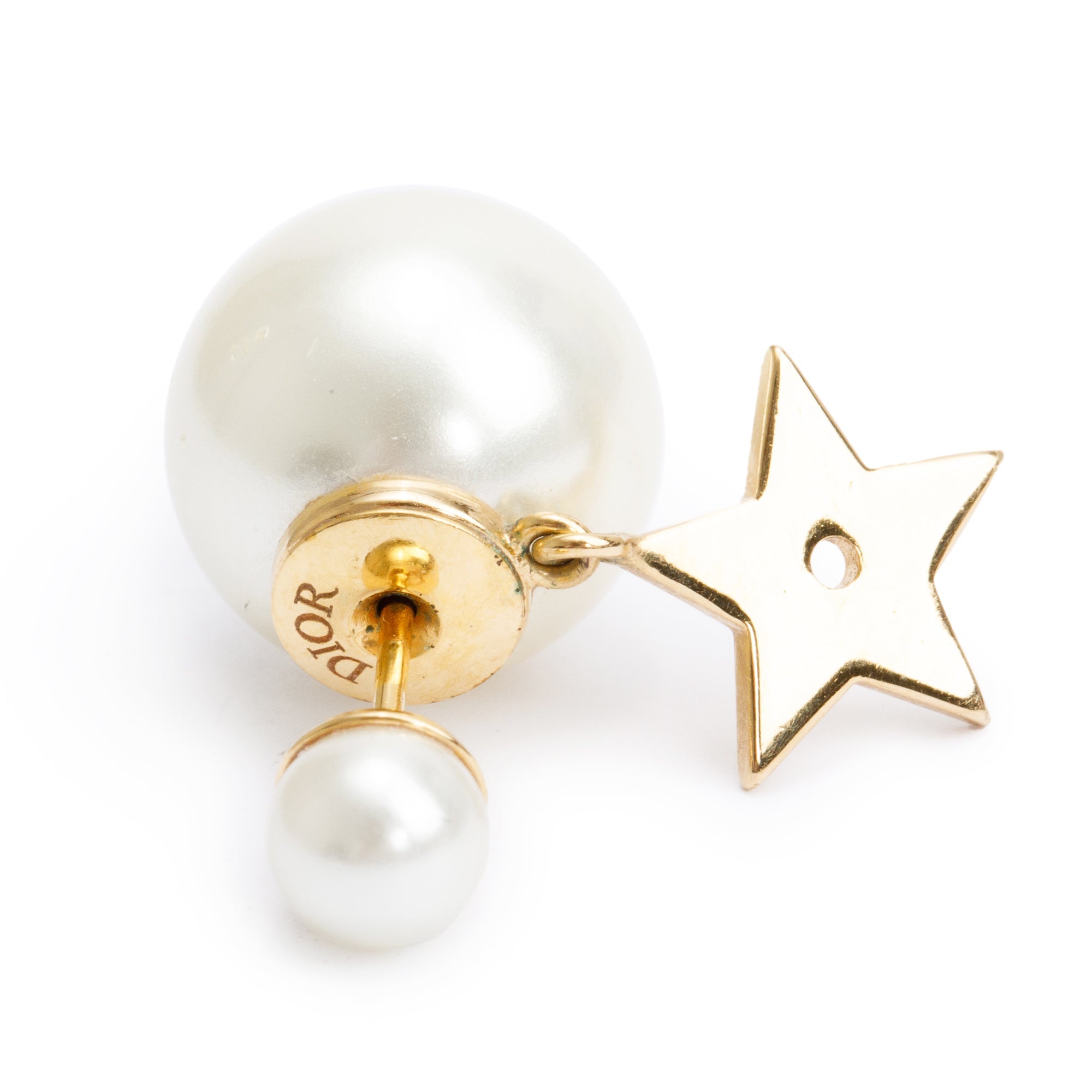 Christian Dior Gold Plated Faux Pearl My ABCDior Tribales Etoile Single Earring