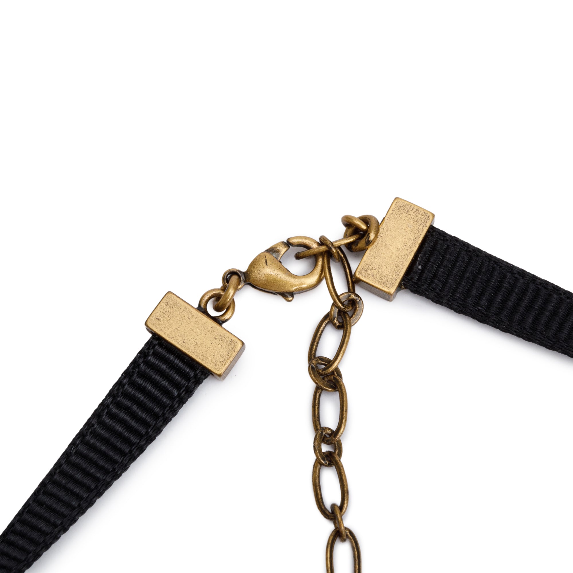 Christian Dior Gold Plated J'ADIOR Black Ribbon Choker Necklace w/ Box