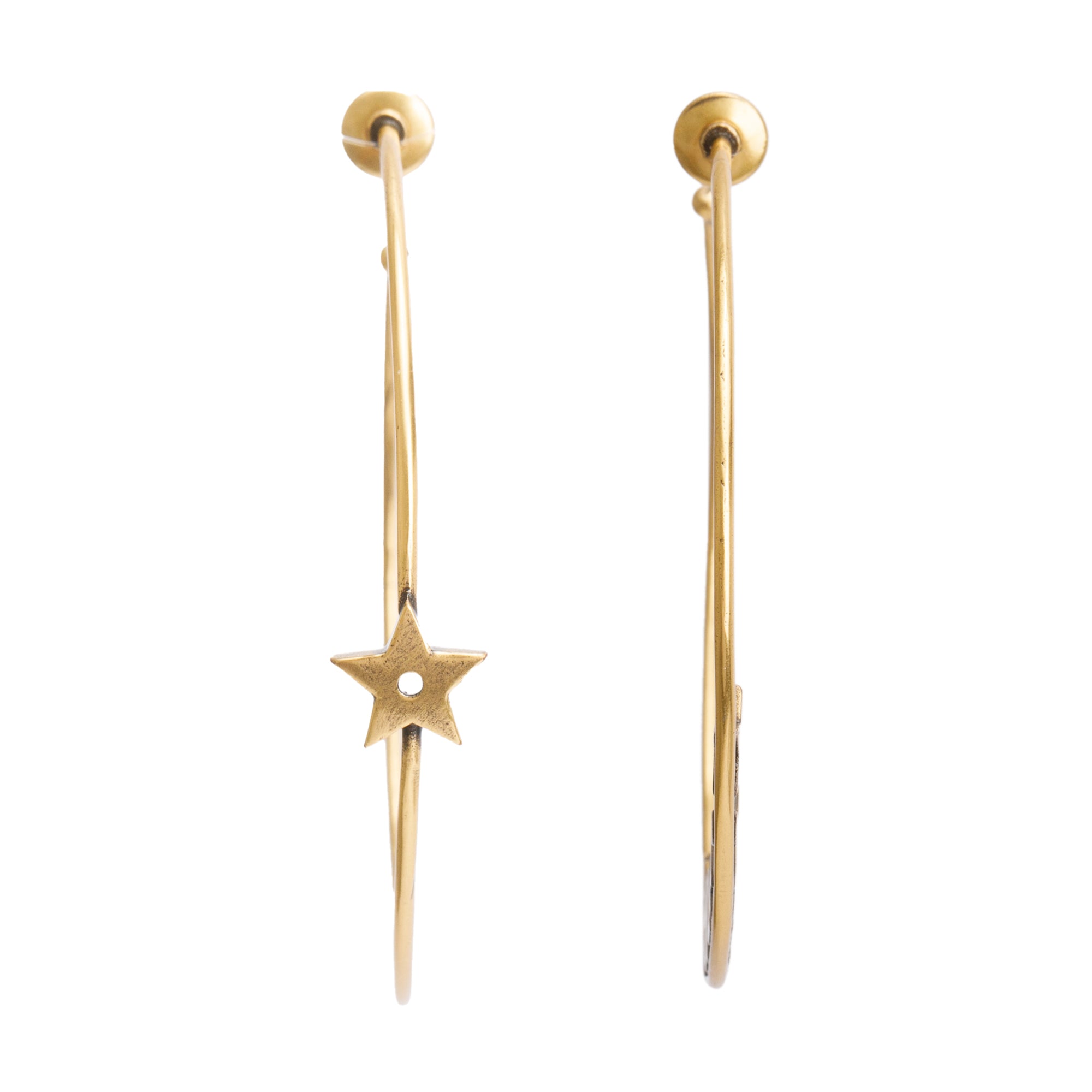 Christian Dior Gold Plated J"ADIOR Hoop Earrings w/ Box