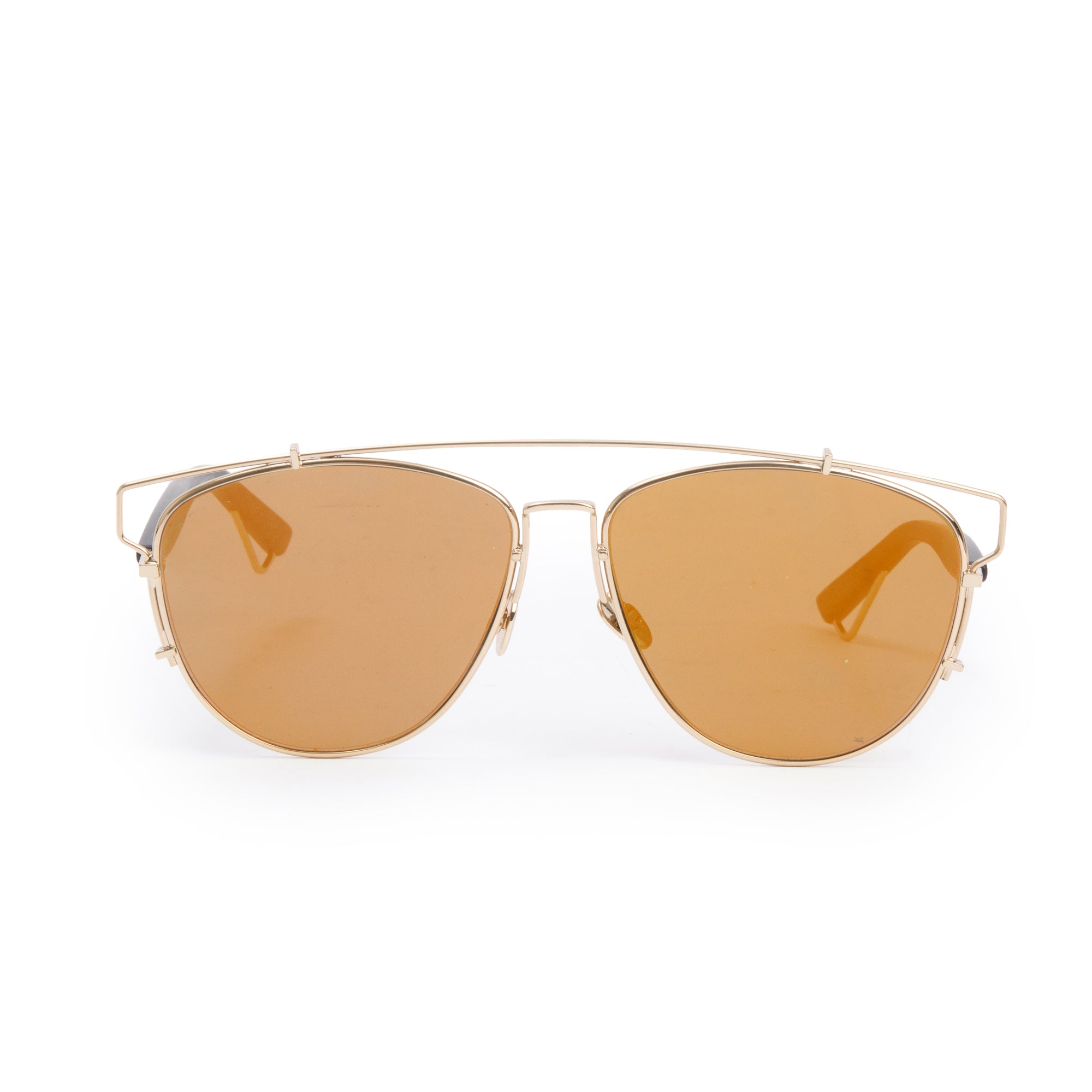 Christian Dior Gold-Tone Metal Diortechnologic Aviator Sunglasses