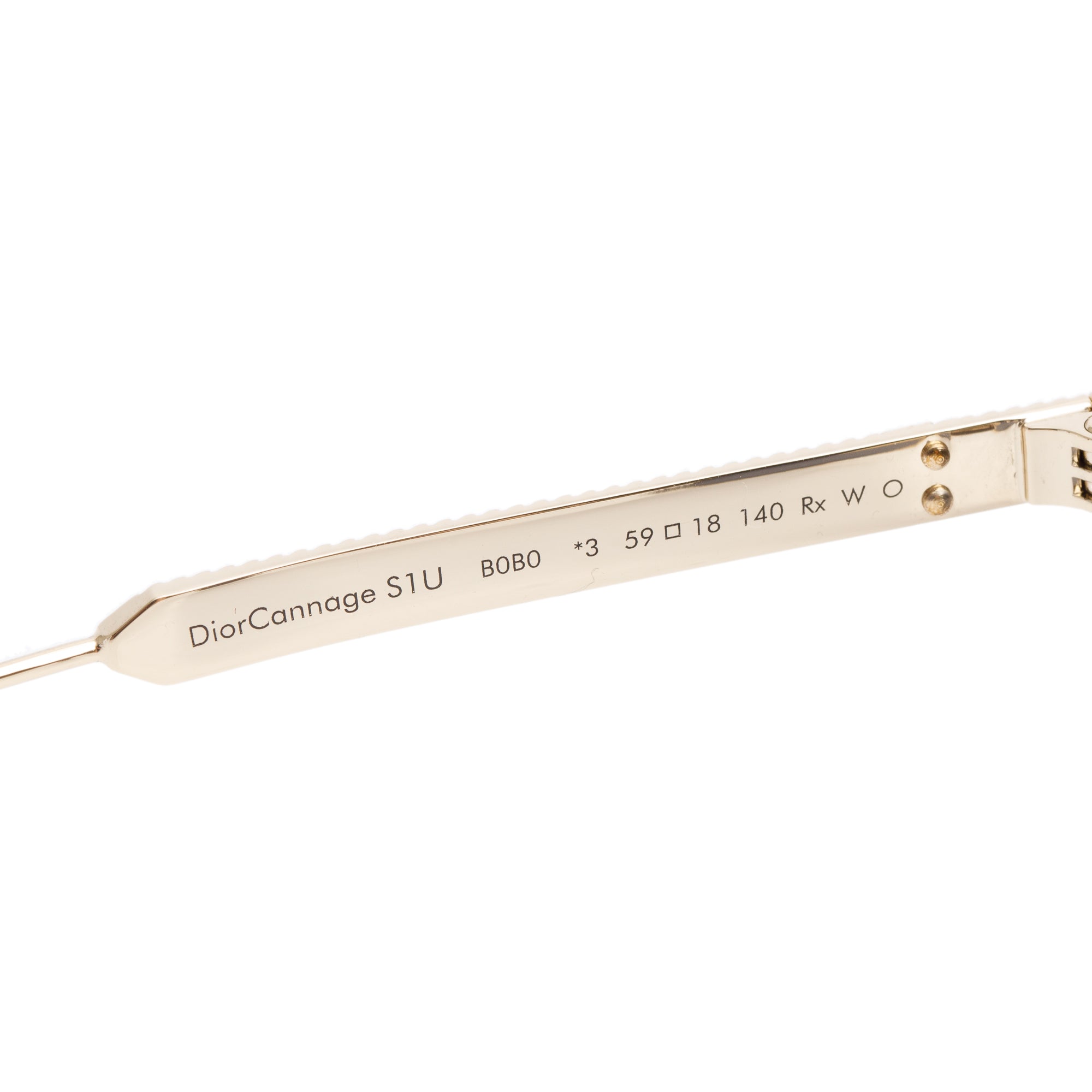 Christian Dior Gold-Tone Metal Frame DiorCannage SIU Square Sunglasses w/ Box & Case