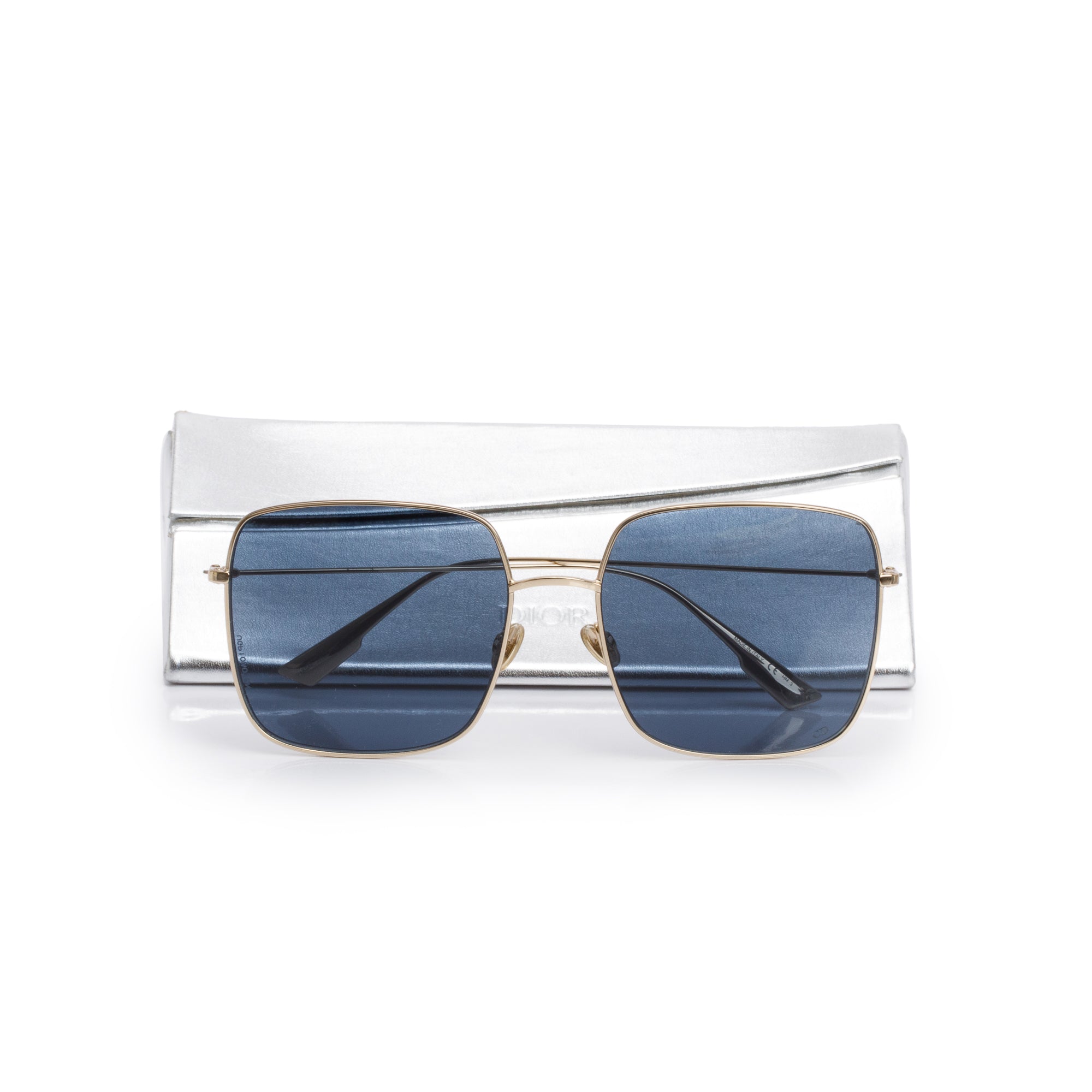 Christian Dior Gold-Tone Metal Frame DiorStellaire 1 Sunglasses w/ Case & Authenticity Card