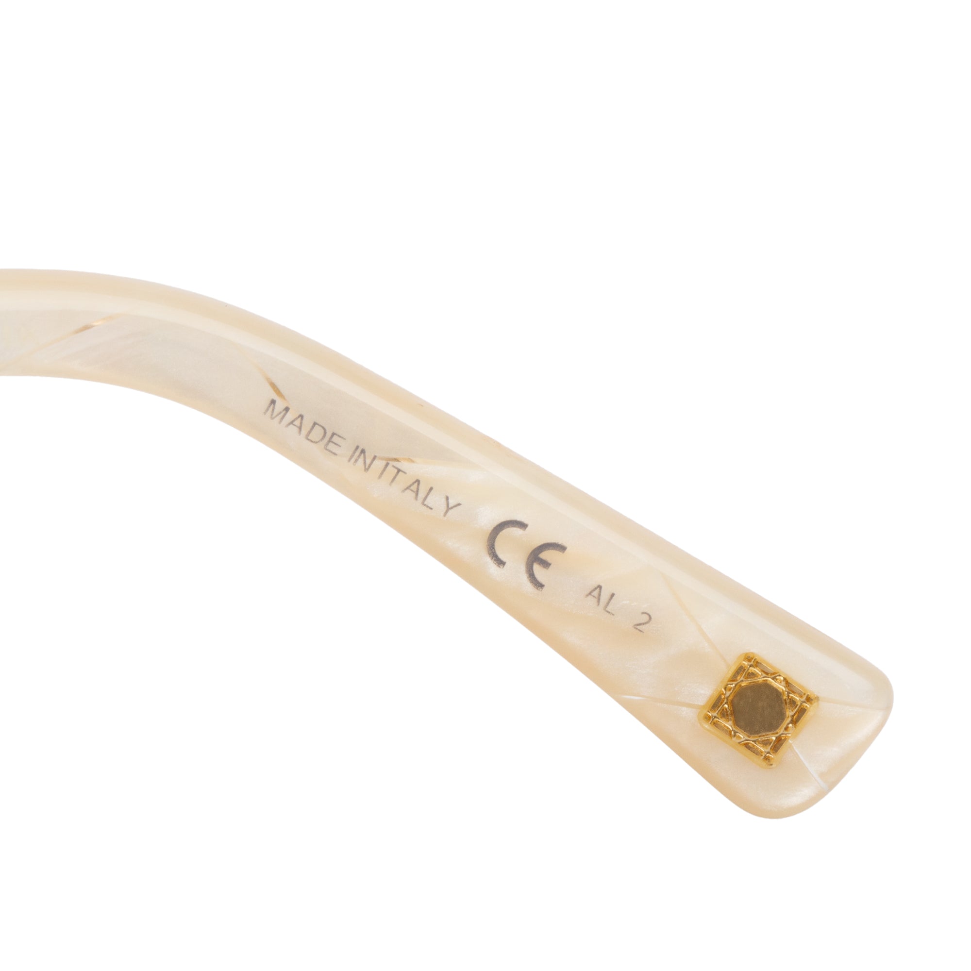 Christian Dior Gold-Tone Metal Mother of Pearl DiorChicago 2 Aviator Sunglasses